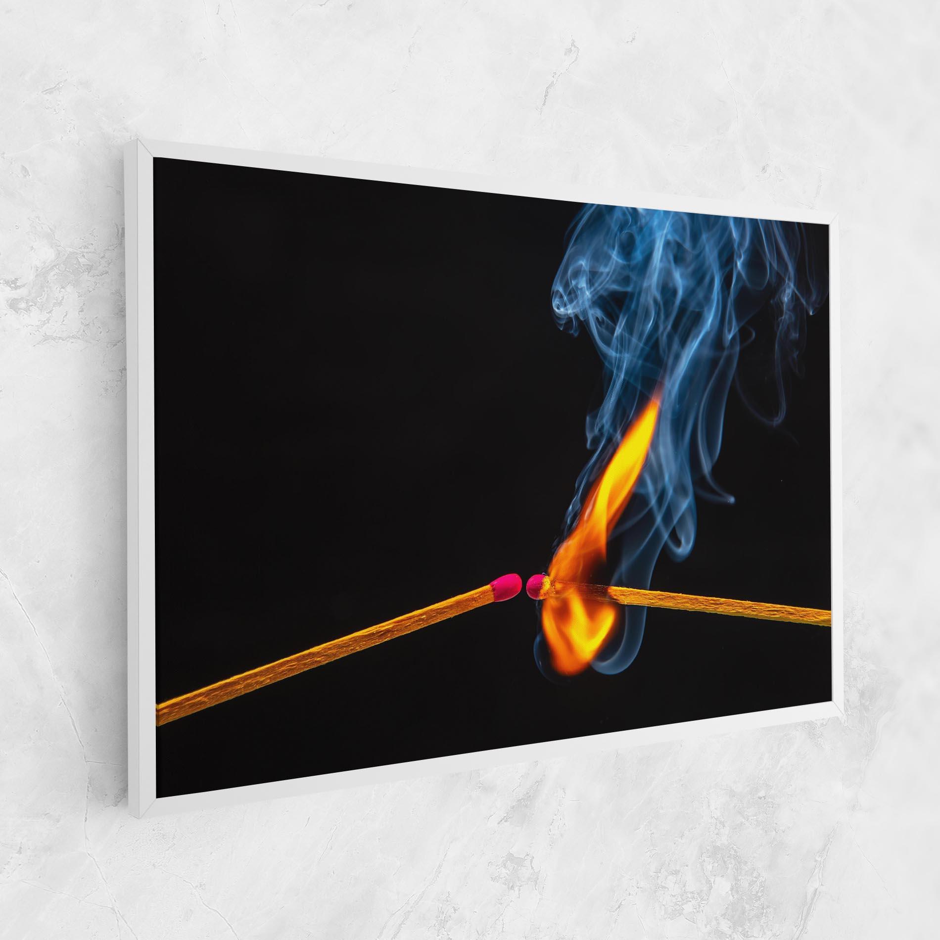 Obraz na Płótnie Burning Smoking Match mockup 1