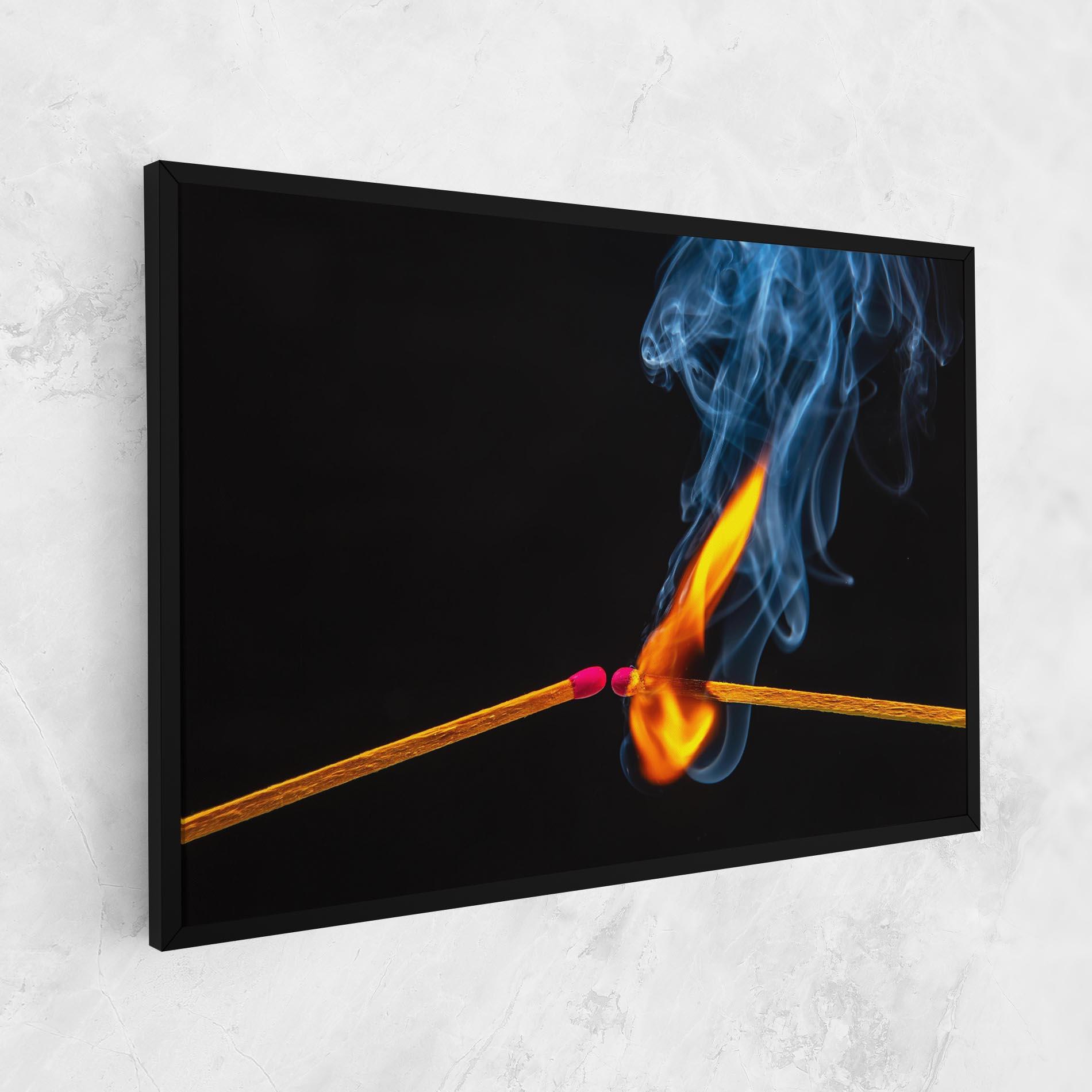 Obraz na Płótnie Burning Smoking Match mockup 1