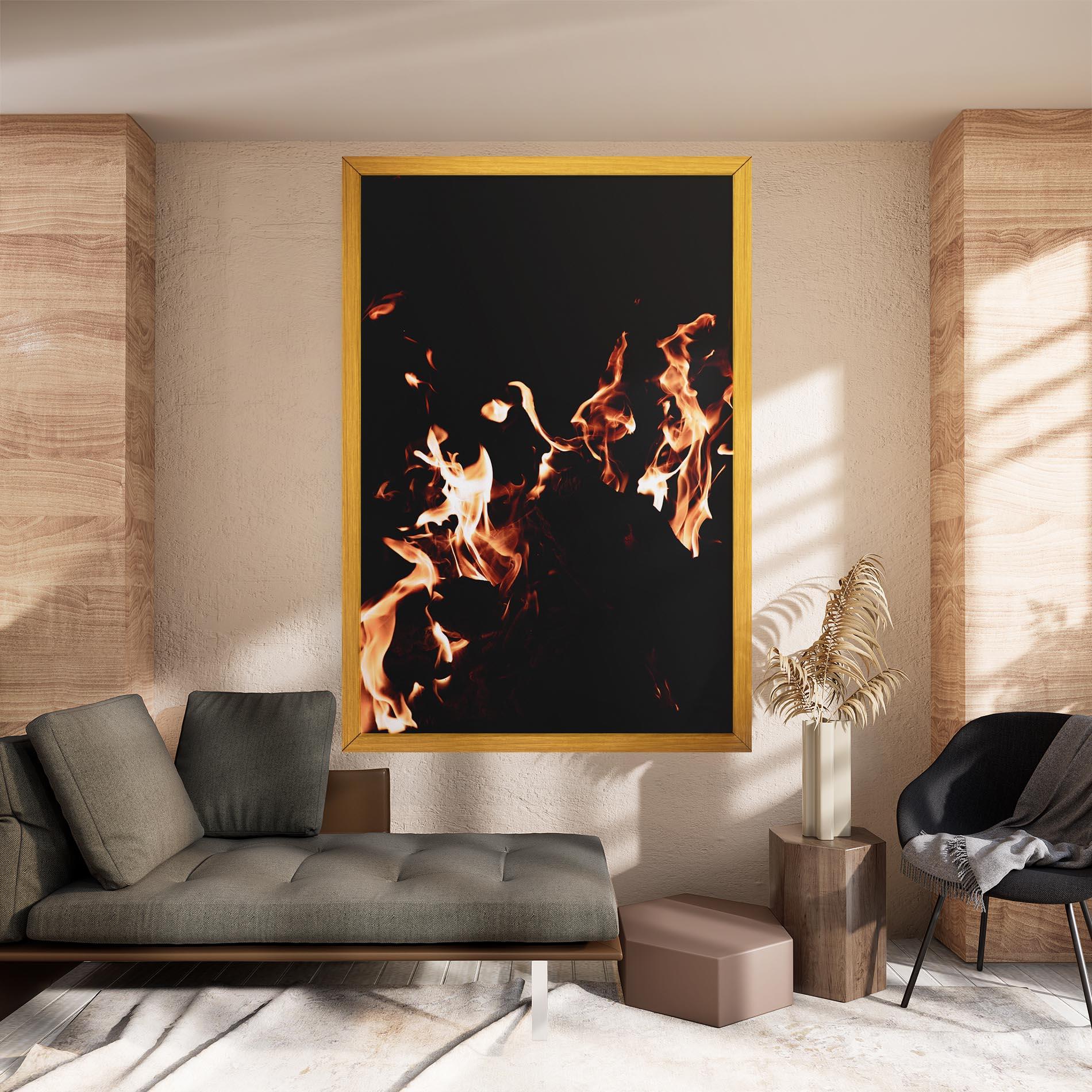 Obraz na Płótnie Red Grey Fire mockup 8
