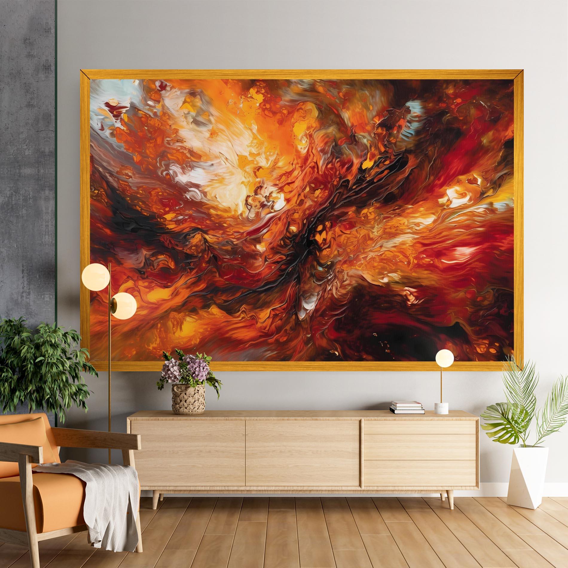 Obraz na Płótnie Fiery Red Orange Art mockup 9