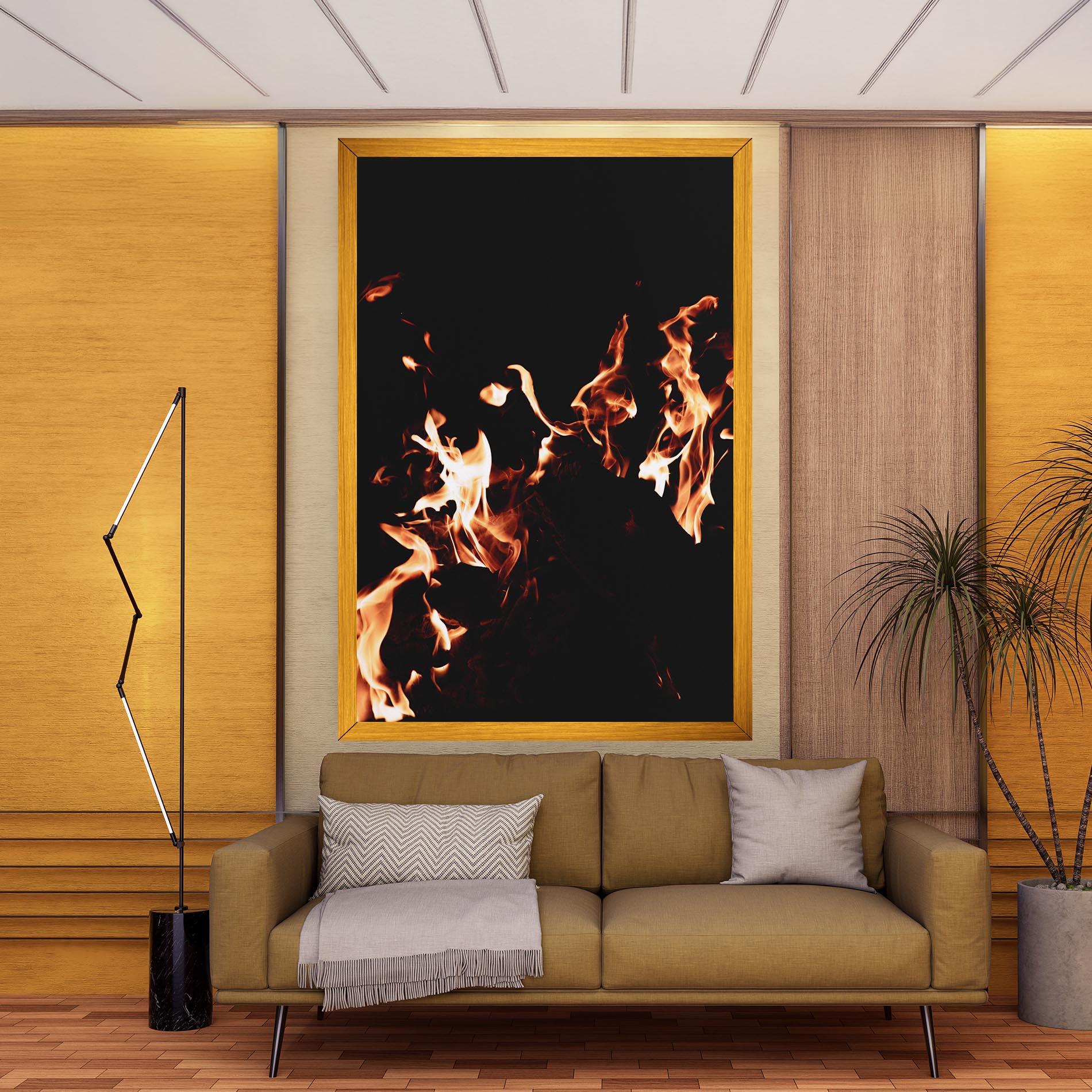 Obraz na Płótnie Red Grey Fire mockup 9