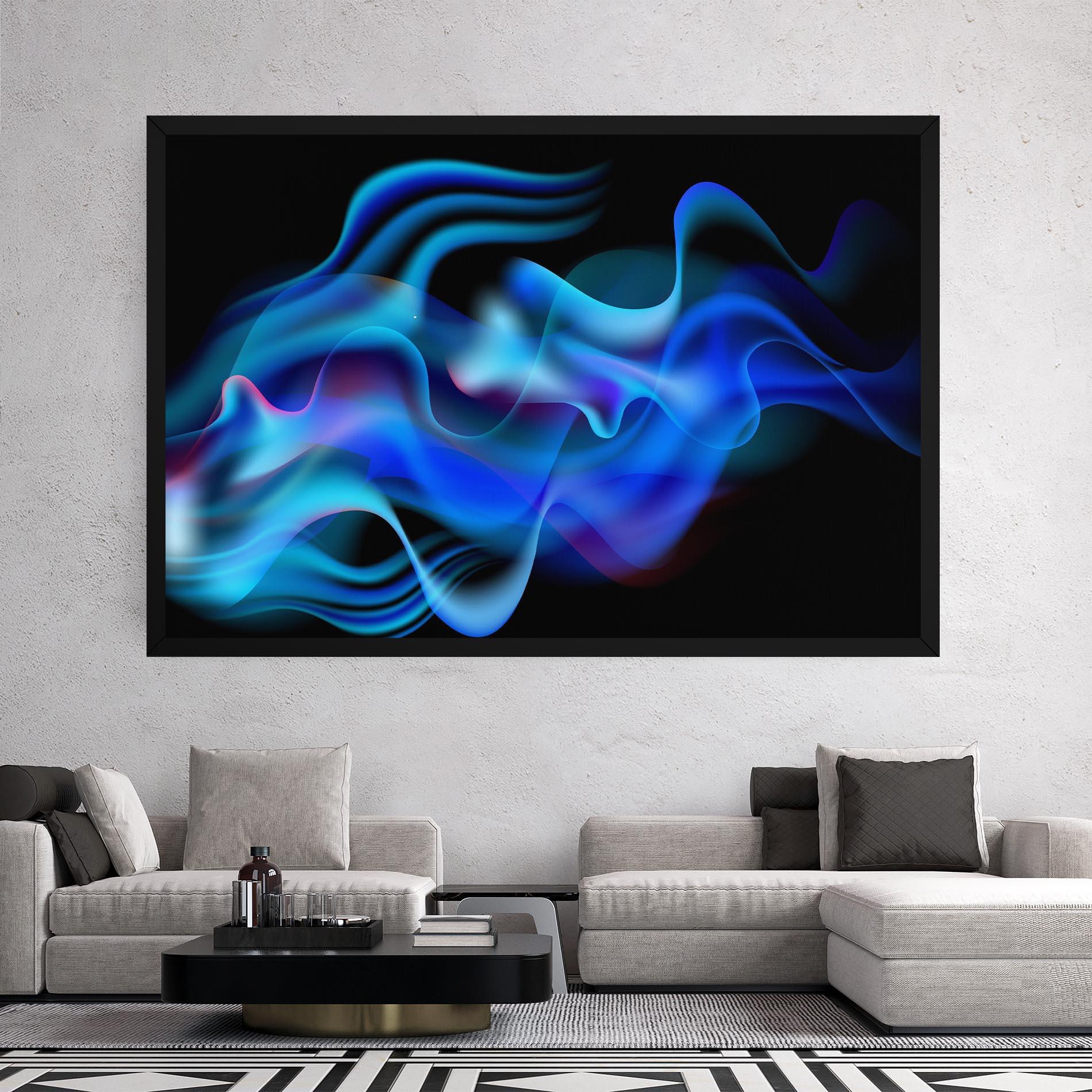 Obraz na Płótnie Blue Fire mockup 2