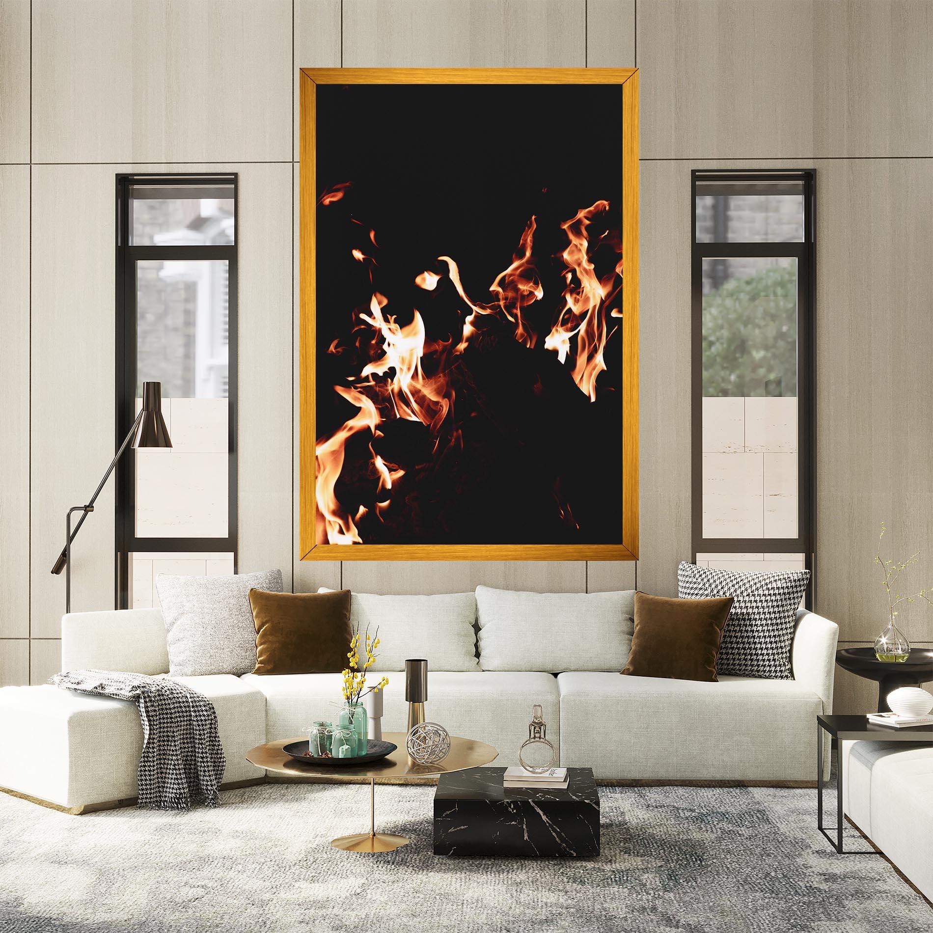 Obraz na Płótnie Red Grey Fire mockup 2