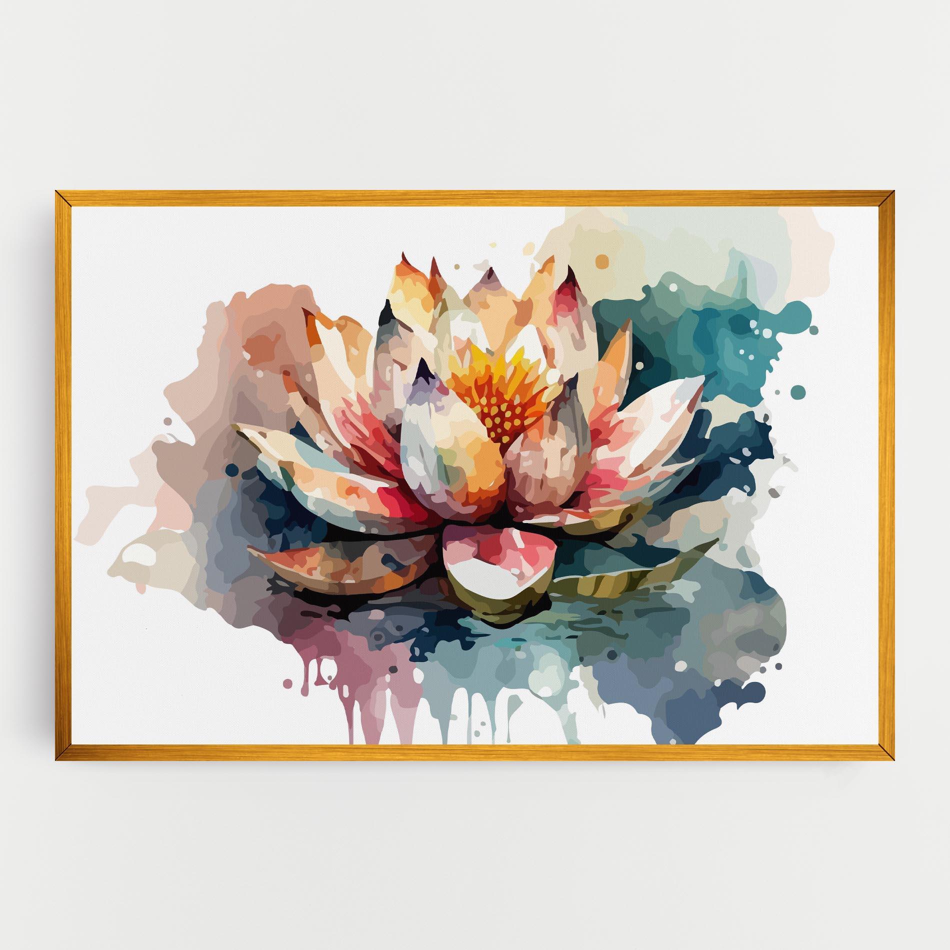 Obraz na Płótnie Colorful Lotus Art mockup 0