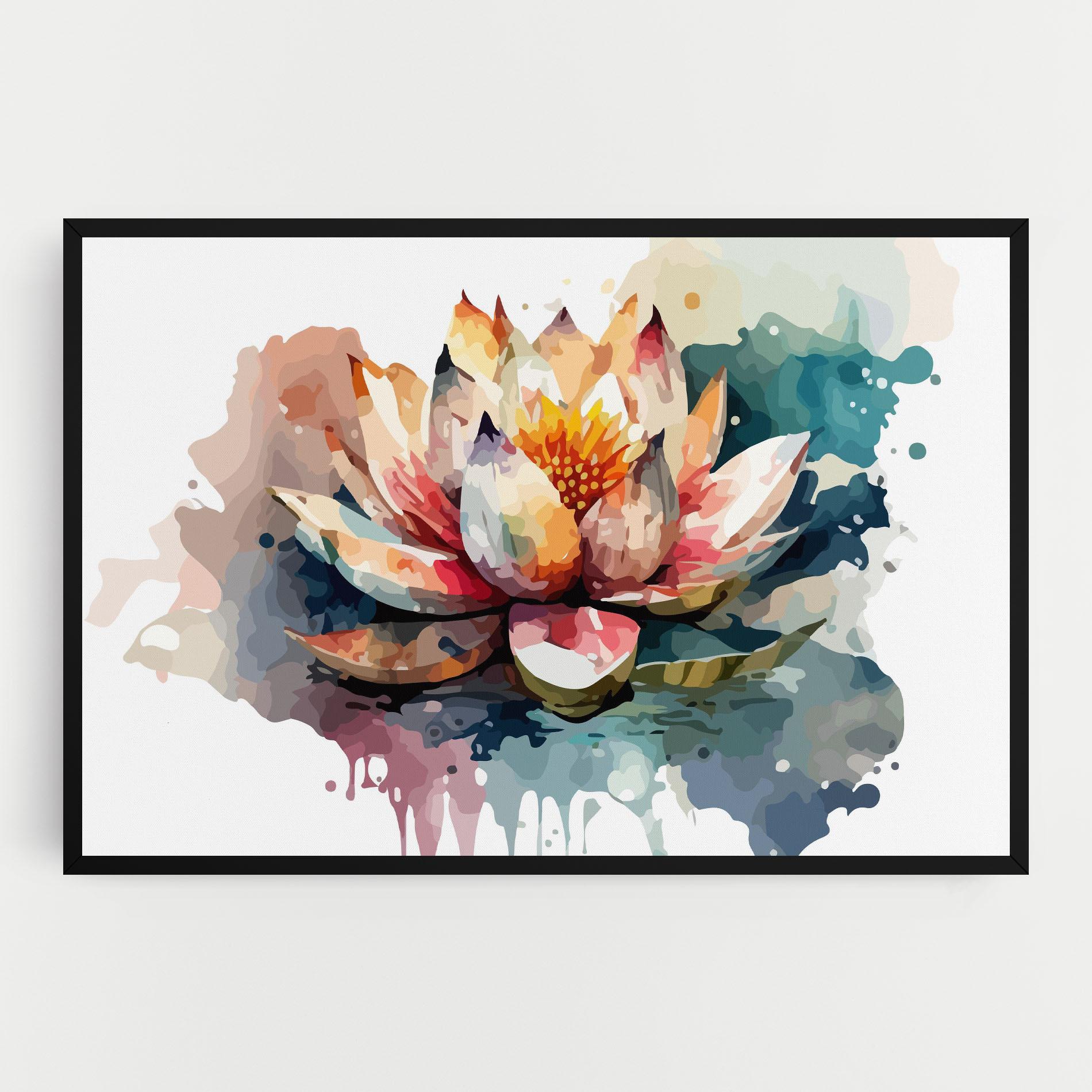 Obraz na Płótnie Colorful Lotus Art mockup 0