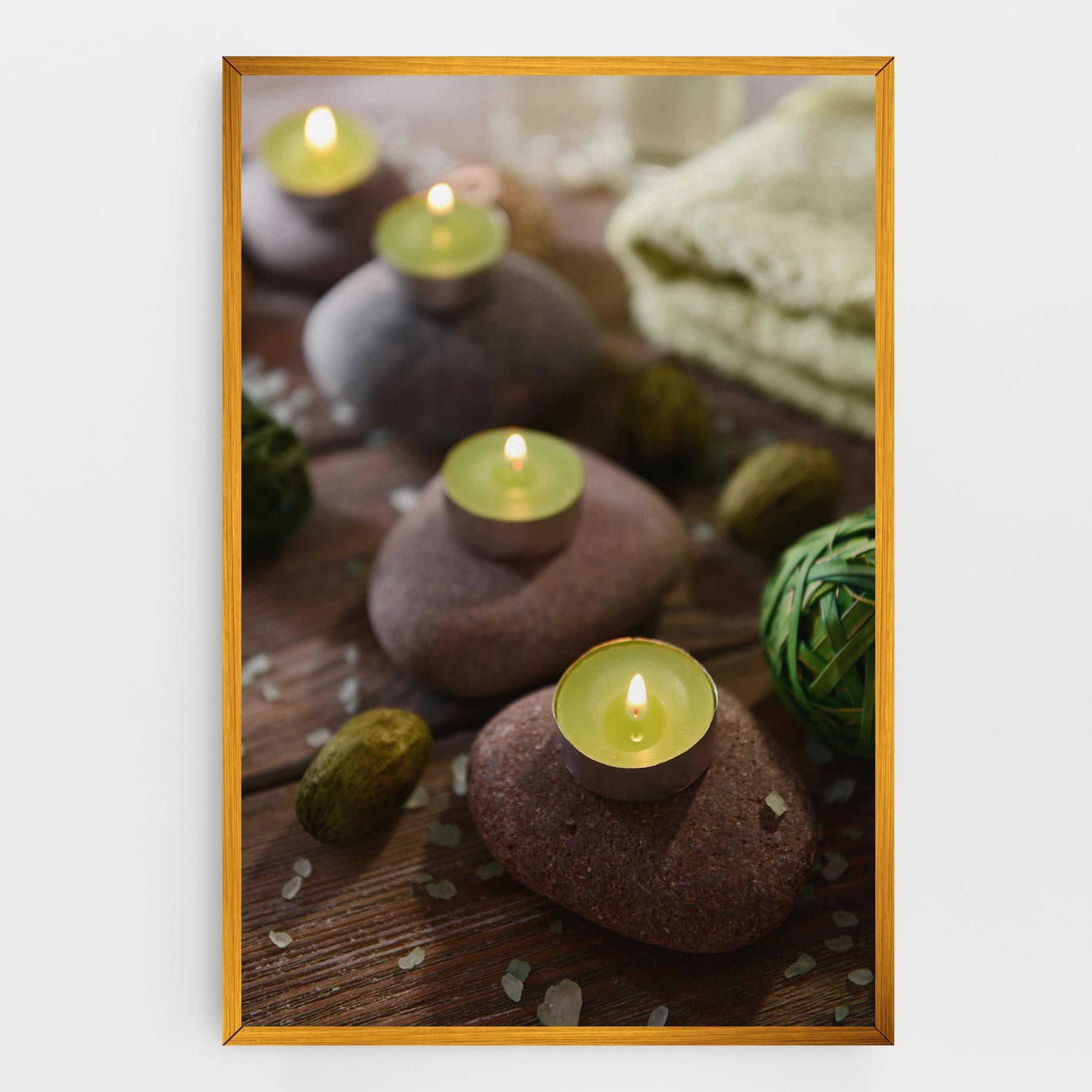 Obraz na Płótnie Green Candles Spa mockup 0