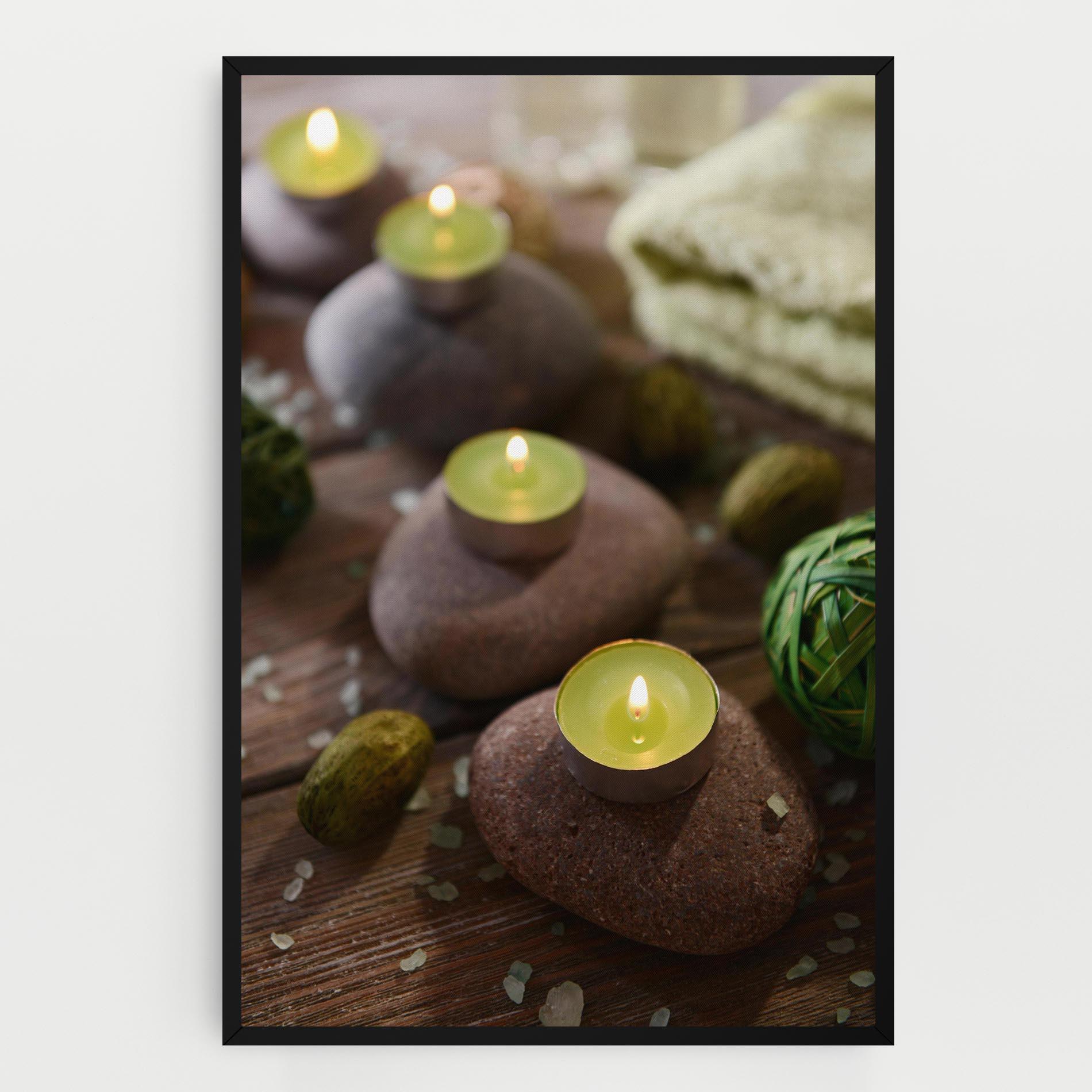Obraz na Płótnie Green Candles Spa mockup 0