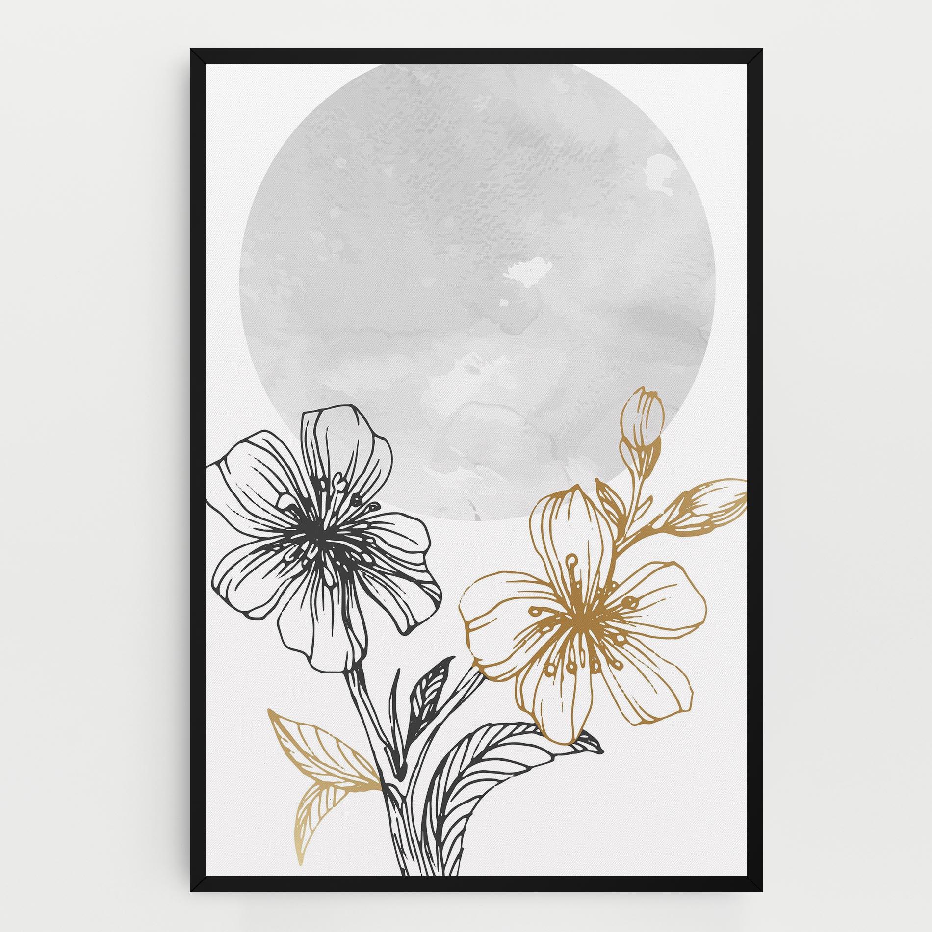 Obraz na Płótnie Grey Moon Flowers mockup 0
