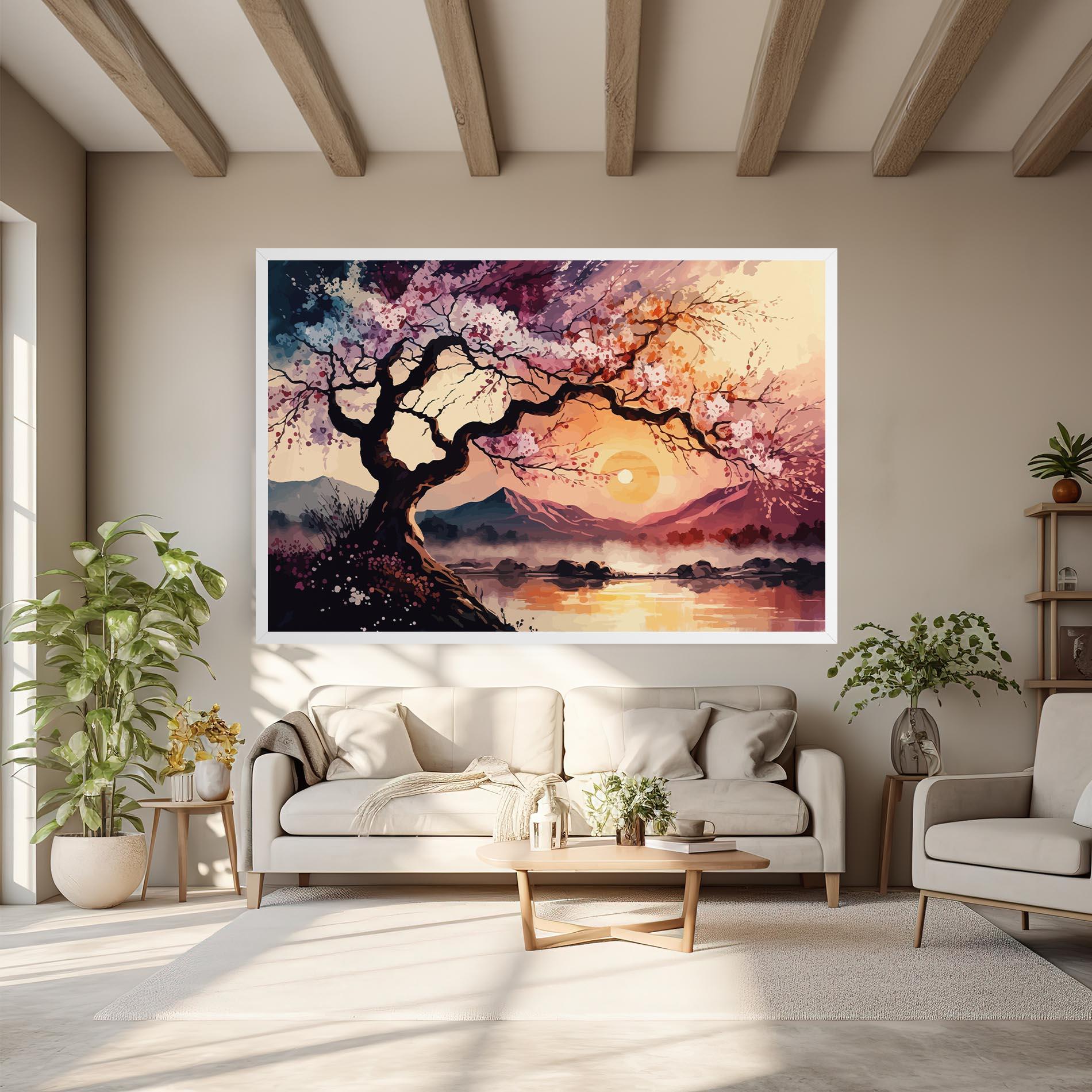 Obraz na Płótnie Pink Tree Nature mockup 6