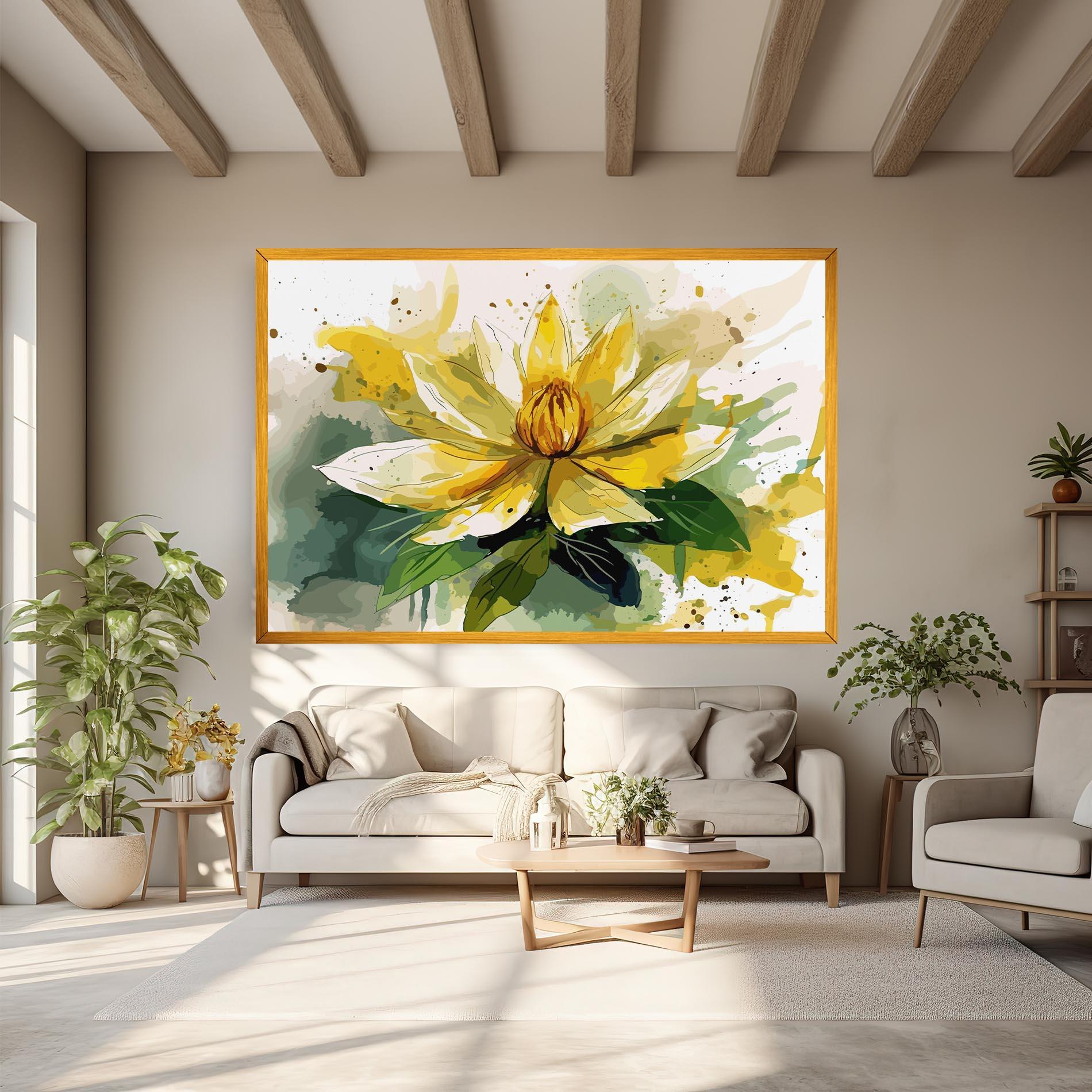 Obraz na Płótnie Yellow Flower Nature mockup 6