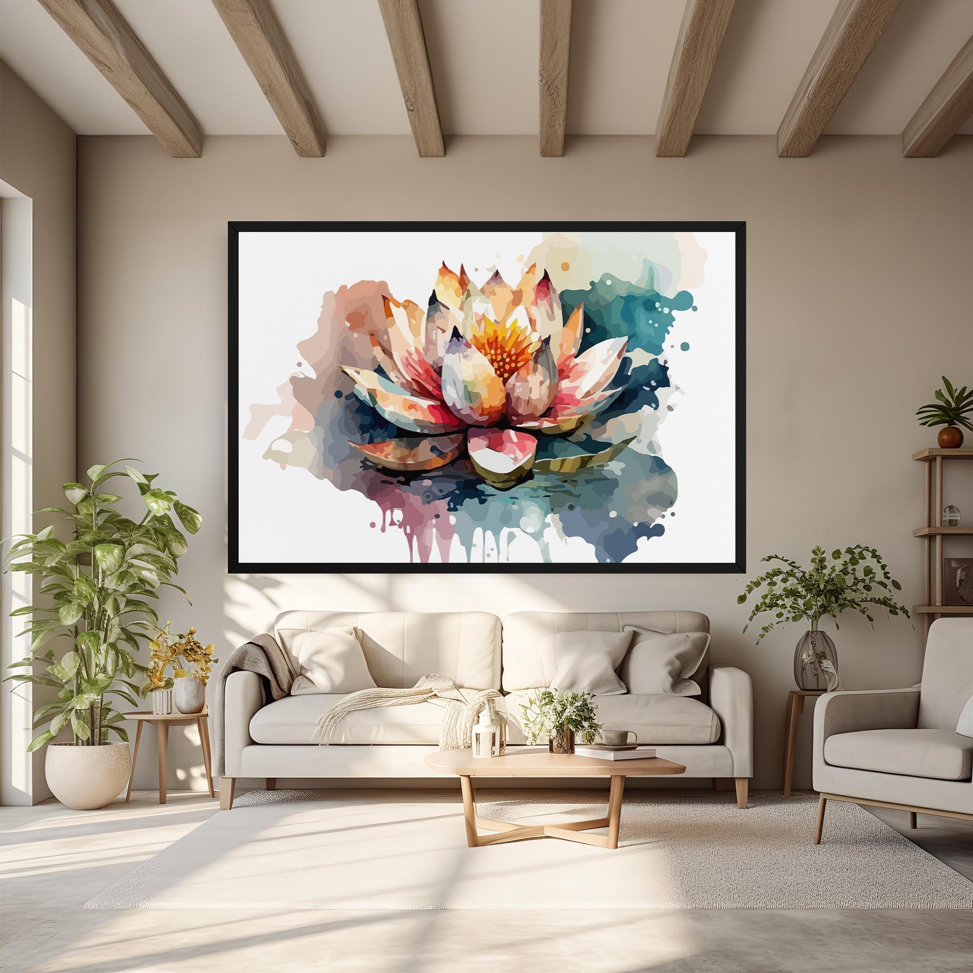 Obraz na Płótnie Colorful Lotus Art mockup 6