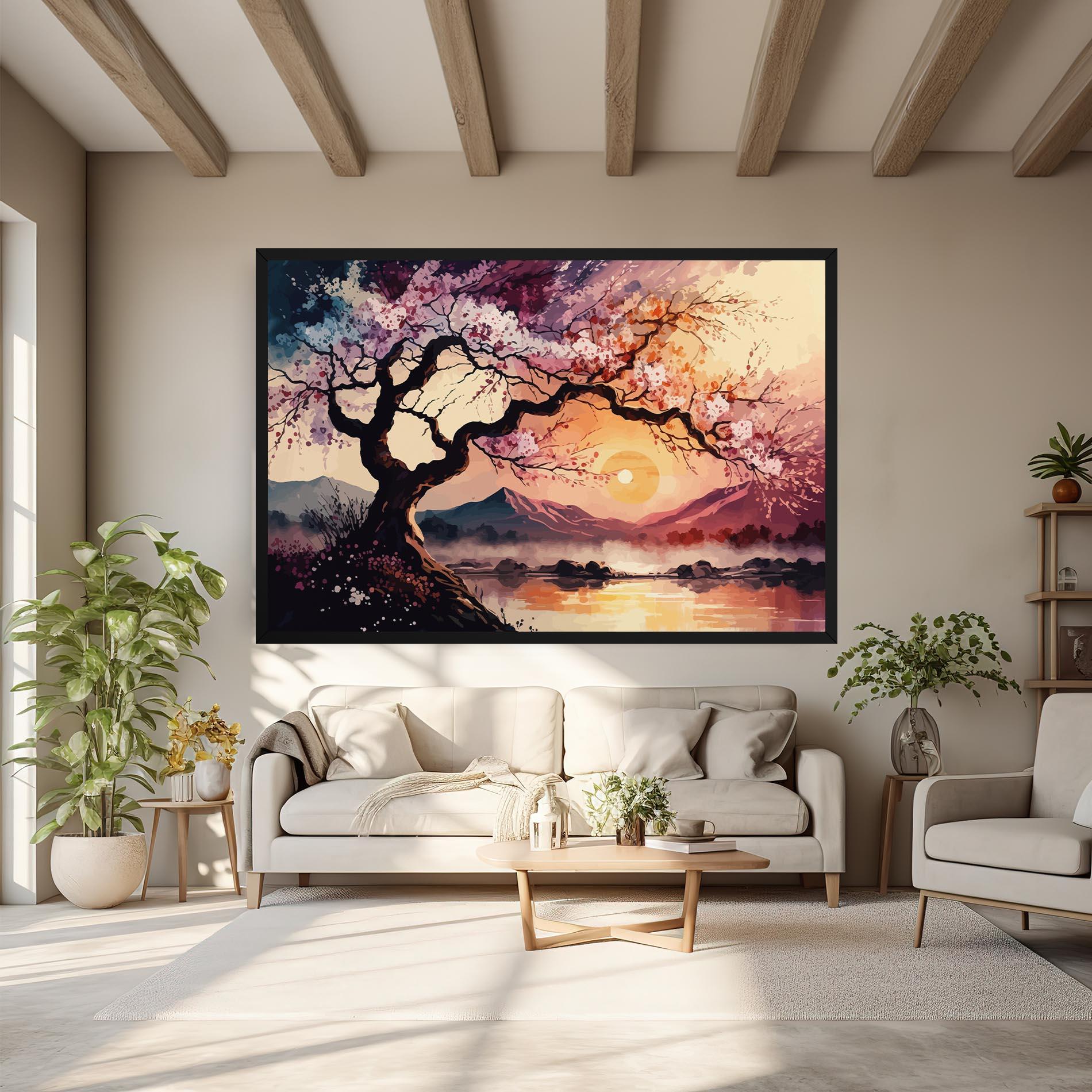 Obraz na Płótnie Pink Tree Nature mockup 6