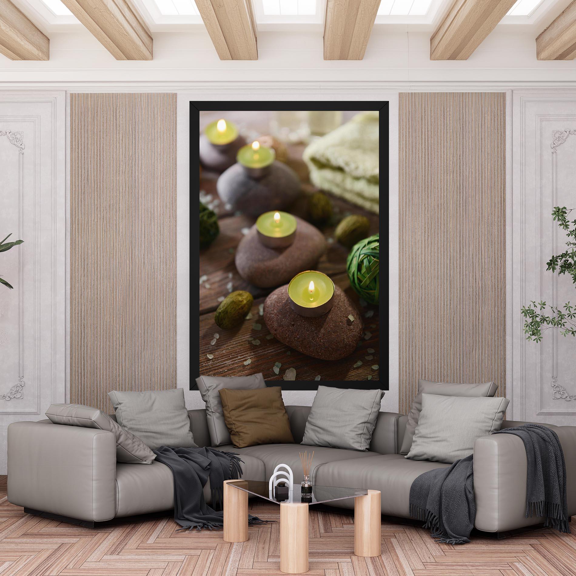 Obraz na Płótnie Green Candles Spa mockup 6