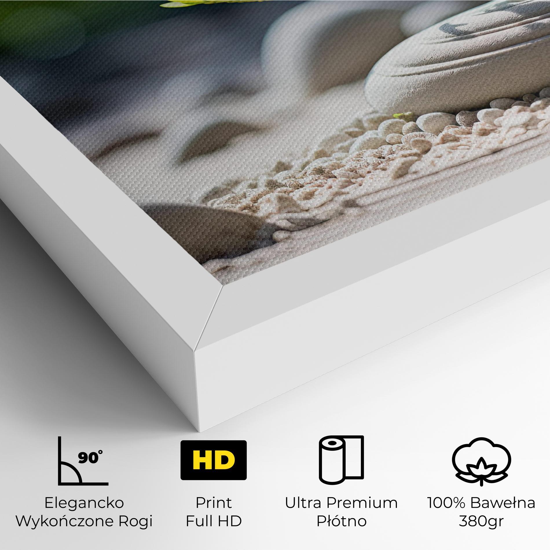 Obraz na Płótnie White Pebbles Plants mockup 4