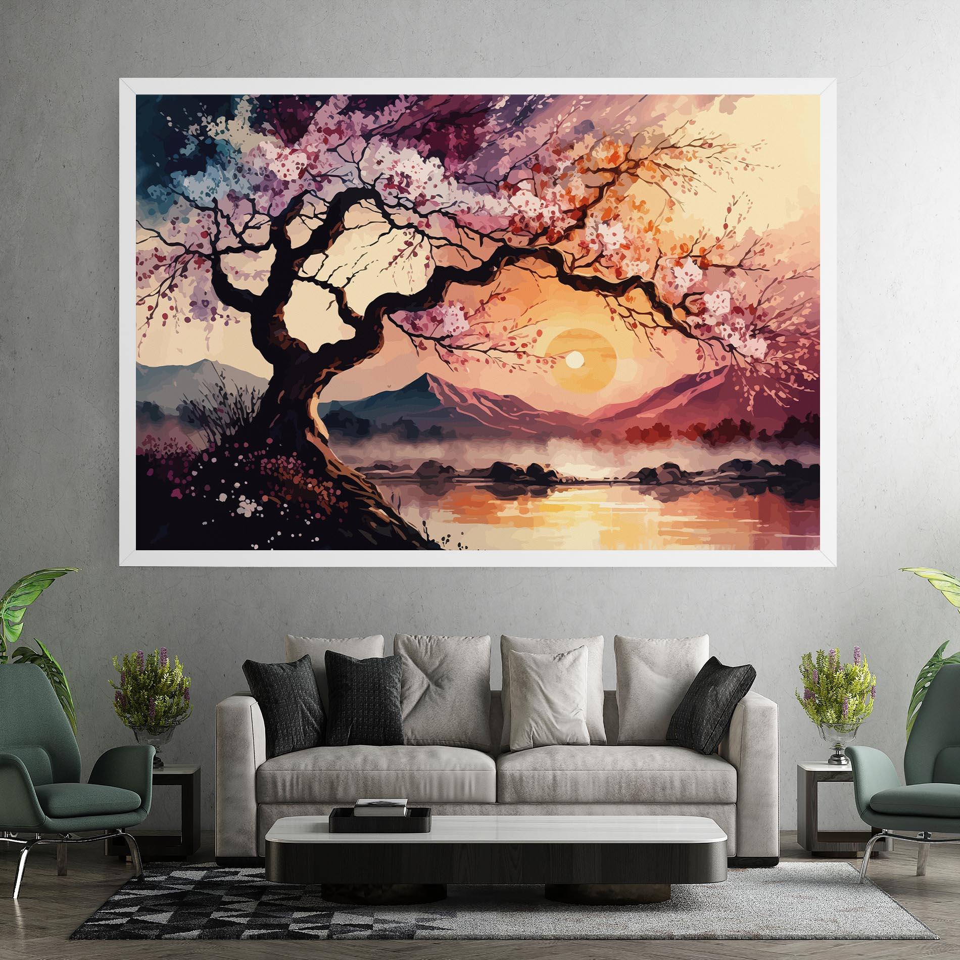 Obraz na Płótnie Pink Tree Nature mockup 7