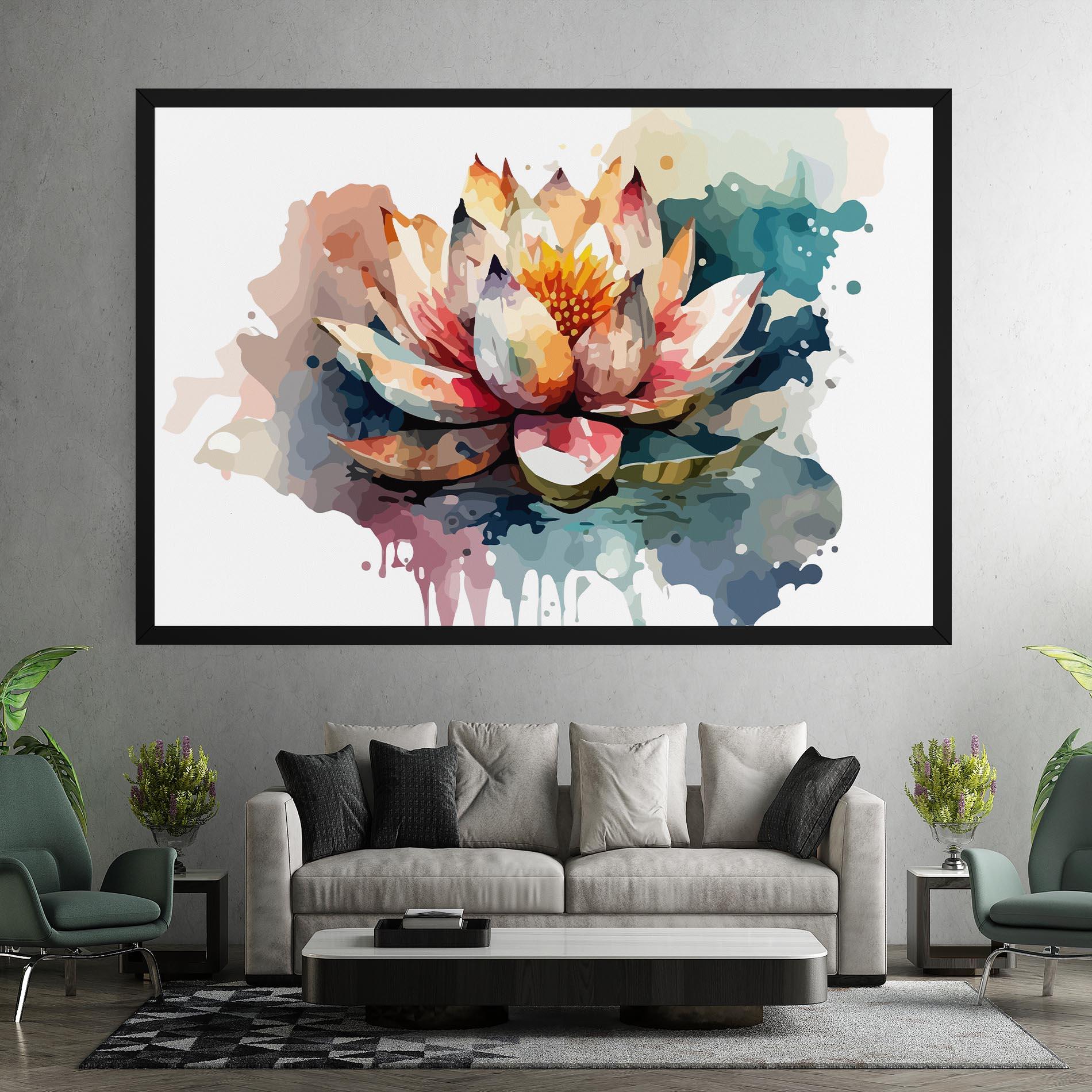 Obraz na Płótnie Colorful Lotus Art mockup 7