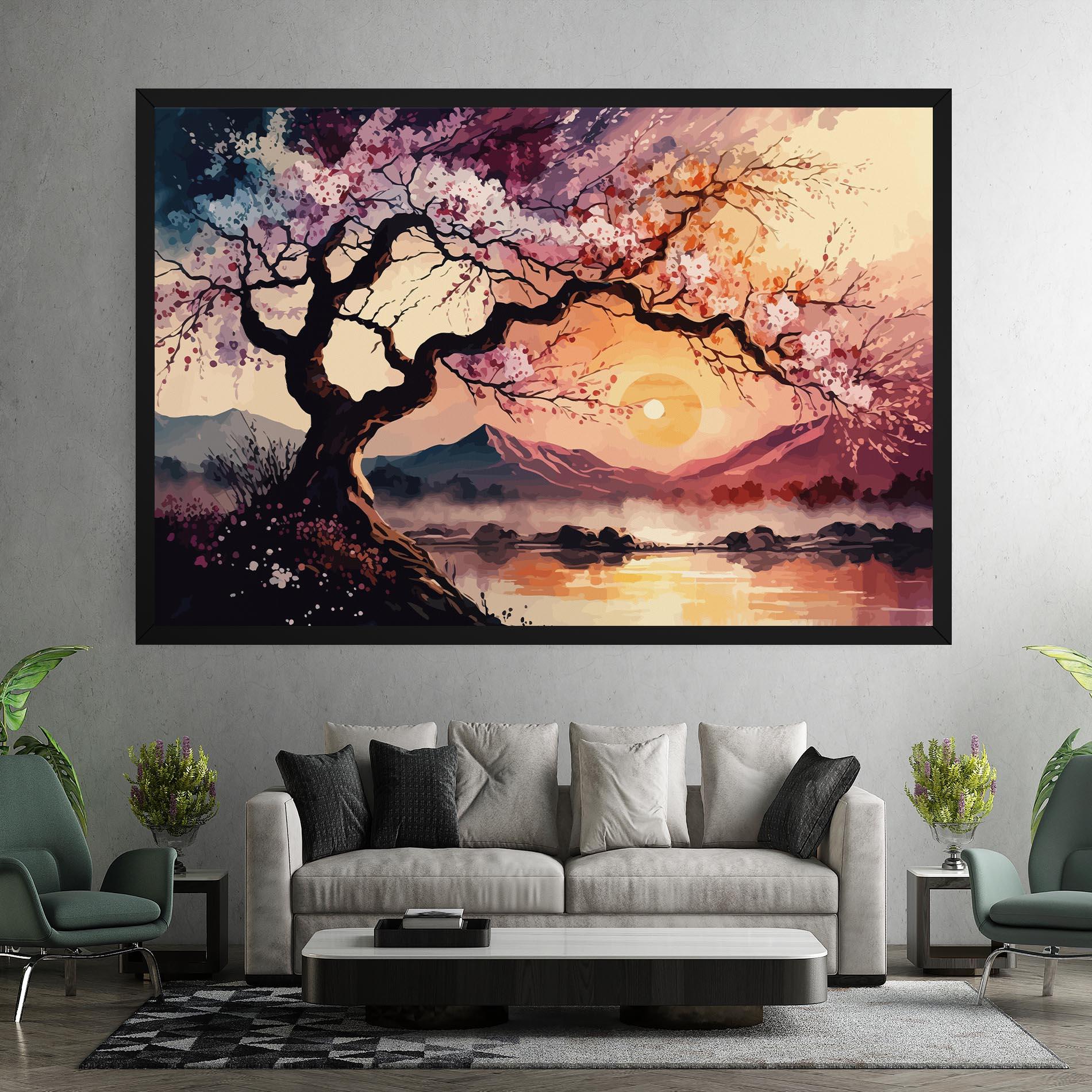 Obraz na Płótnie Pink Tree Nature mockup 7