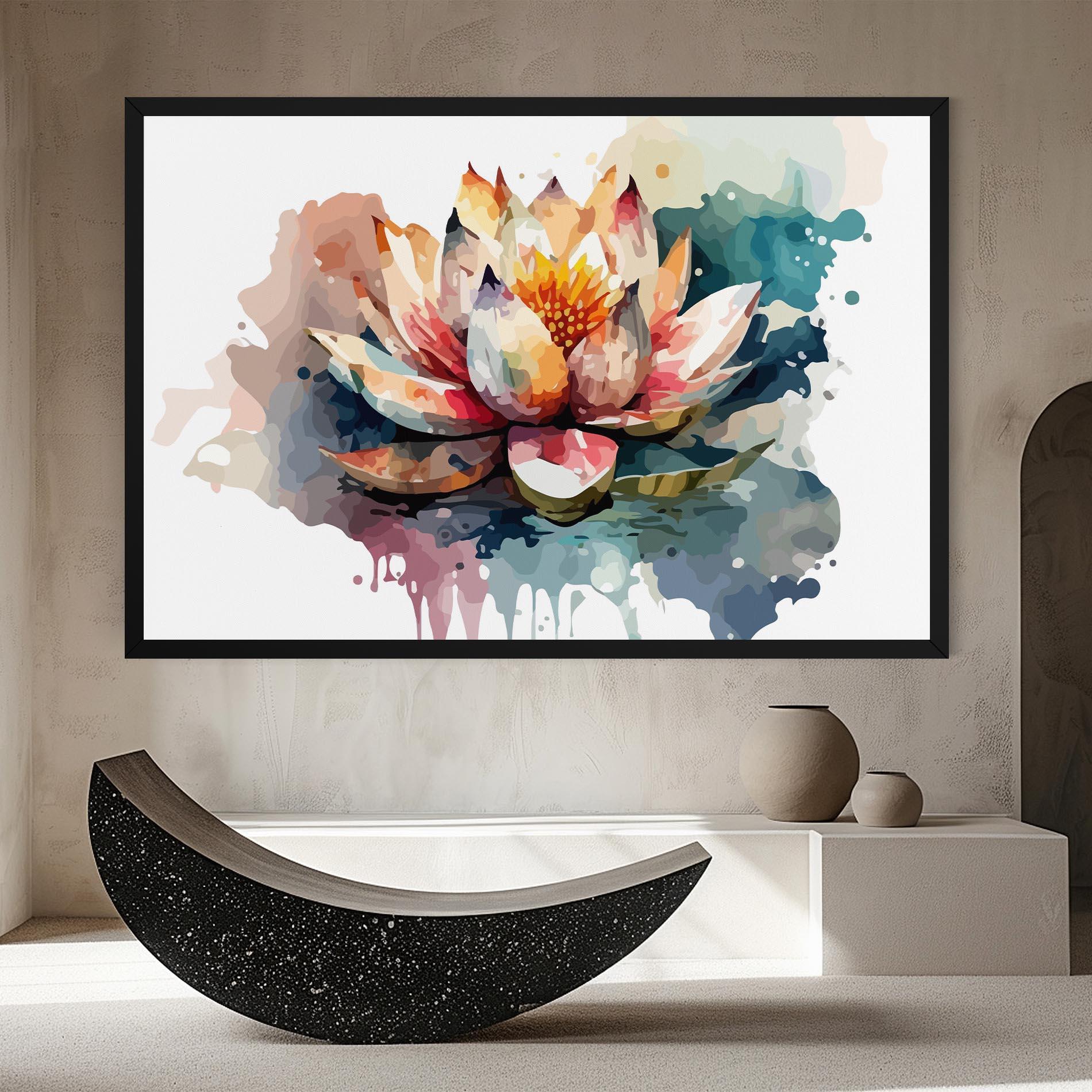 Obraz na Płótnie Colorful Lotus Art mockup 8