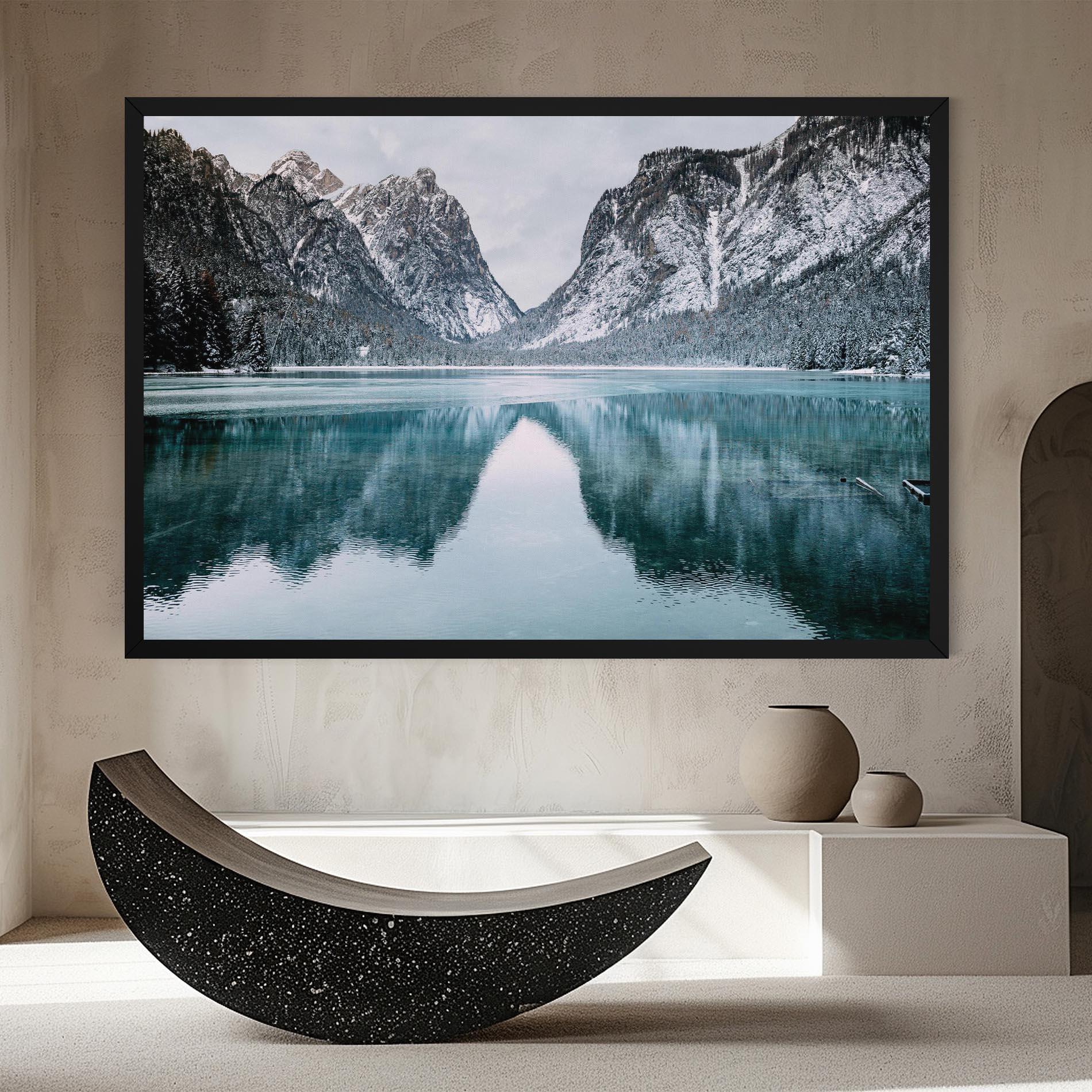 Obraz na Płótnie Lake Reflection Mountain mockup 8