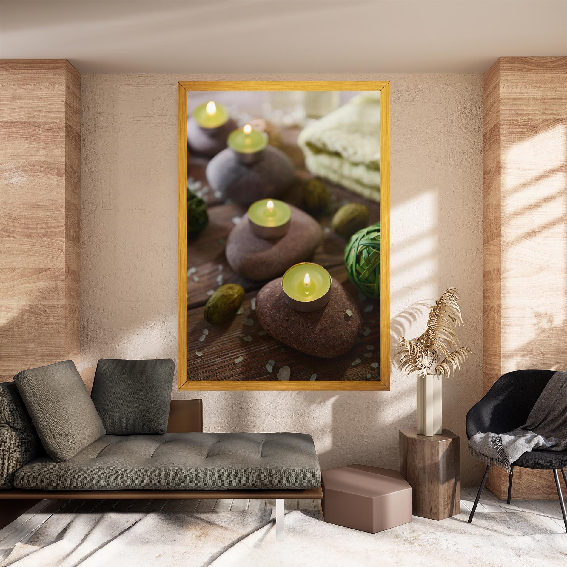 Obraz na Płótnie Green Candles Spa mockup 8