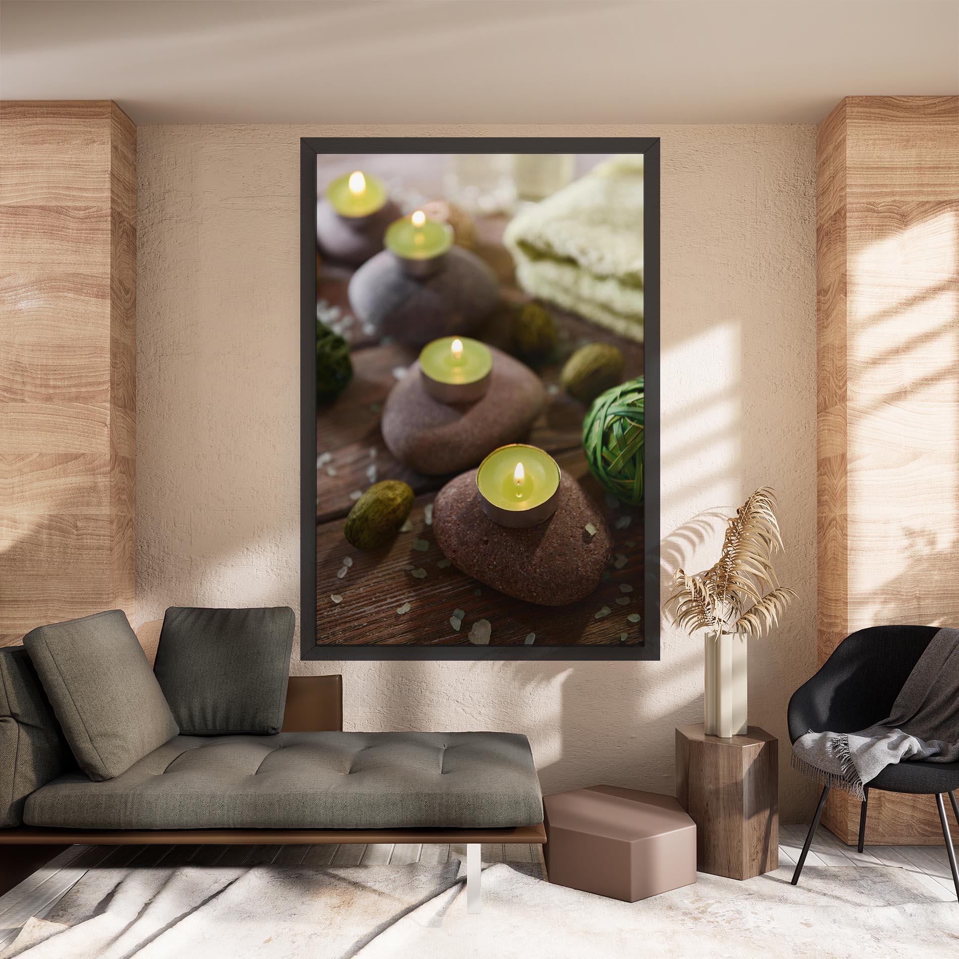 Obraz na Płótnie Green Candles Spa mockup 8
