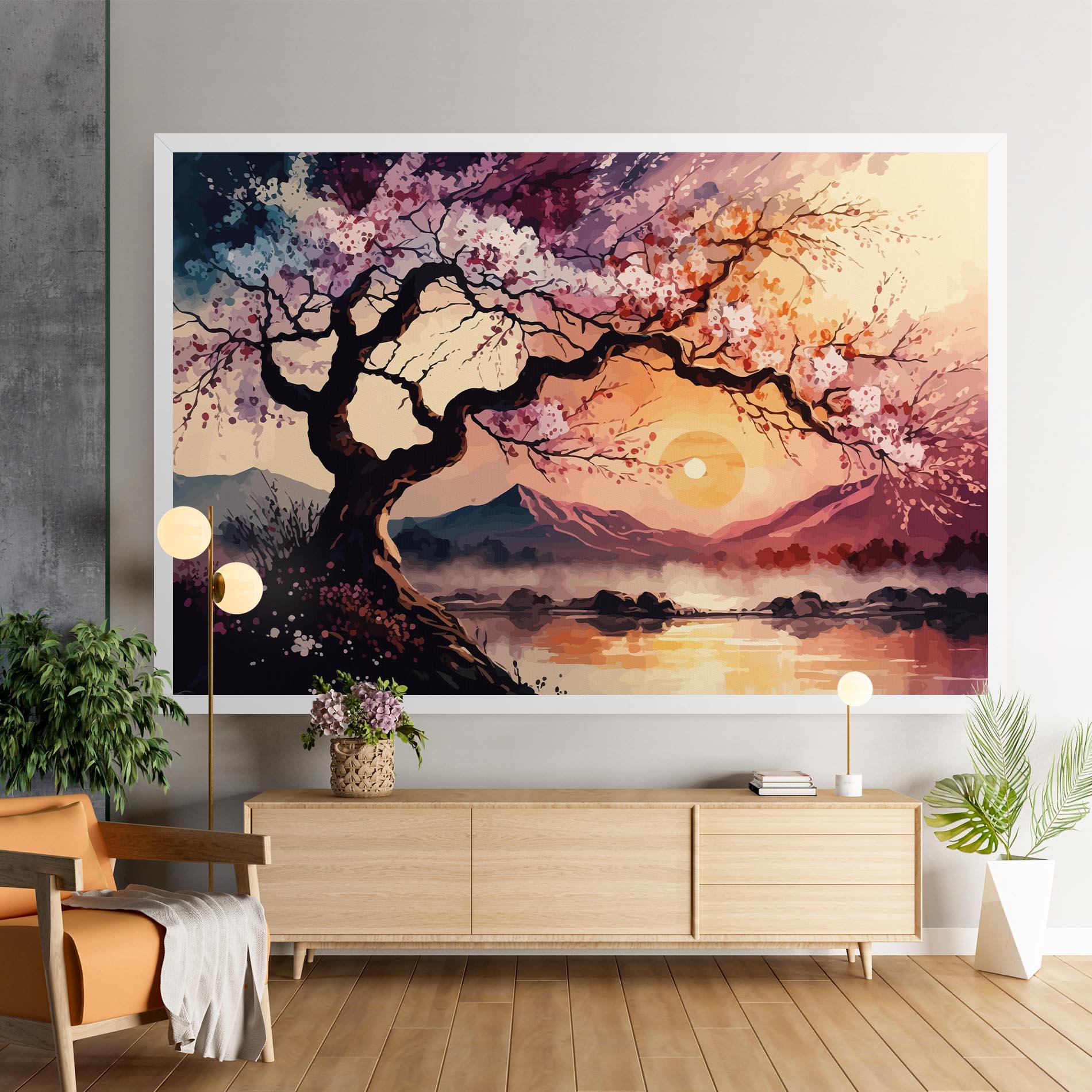 Obraz na Płótnie Pink Tree Nature mockup 9