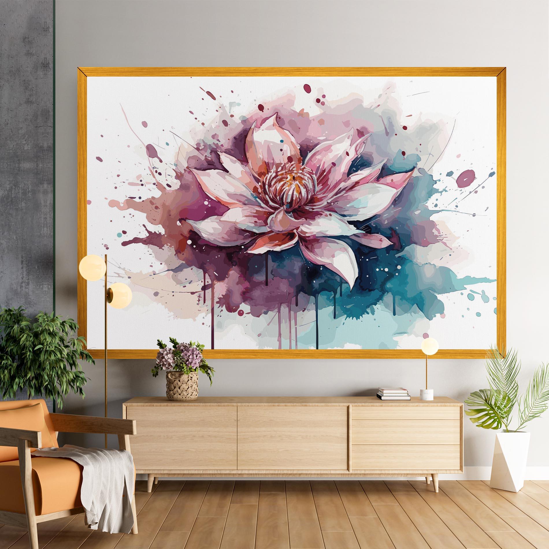Obraz na Płótnie Pretty Pink Lotus Art mockup 9