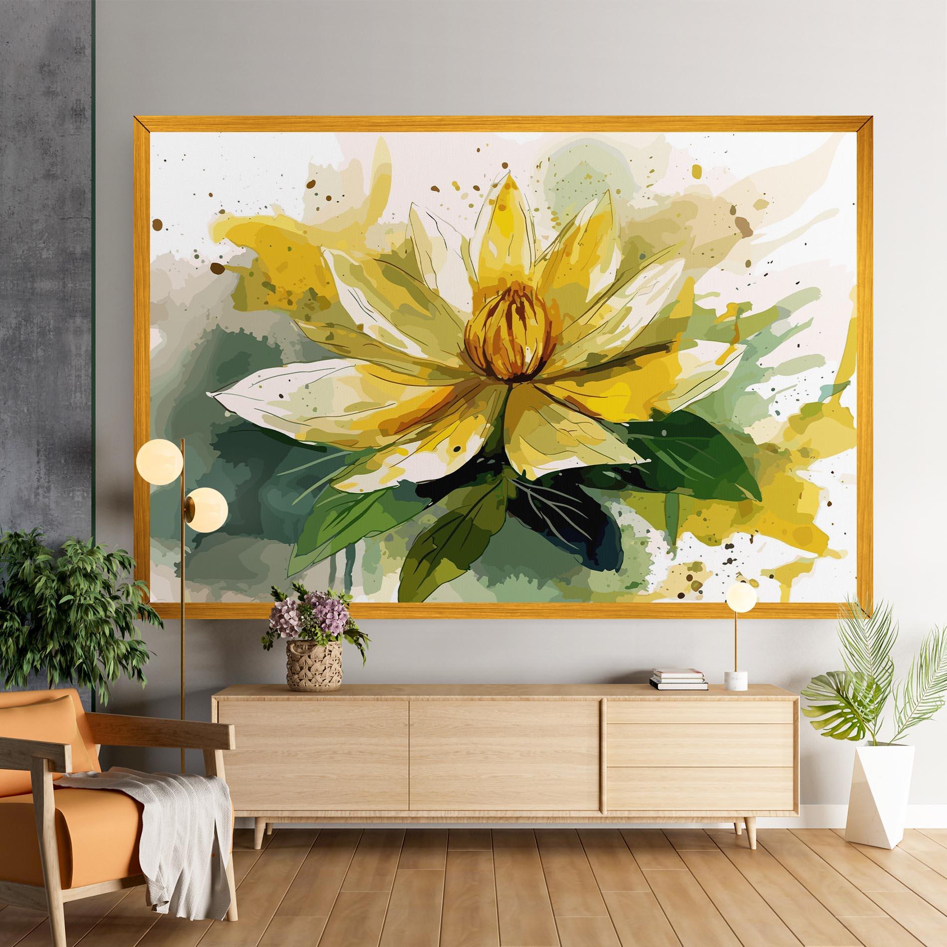 Obraz na Płótnie Yellow Flower Nature mockup 9