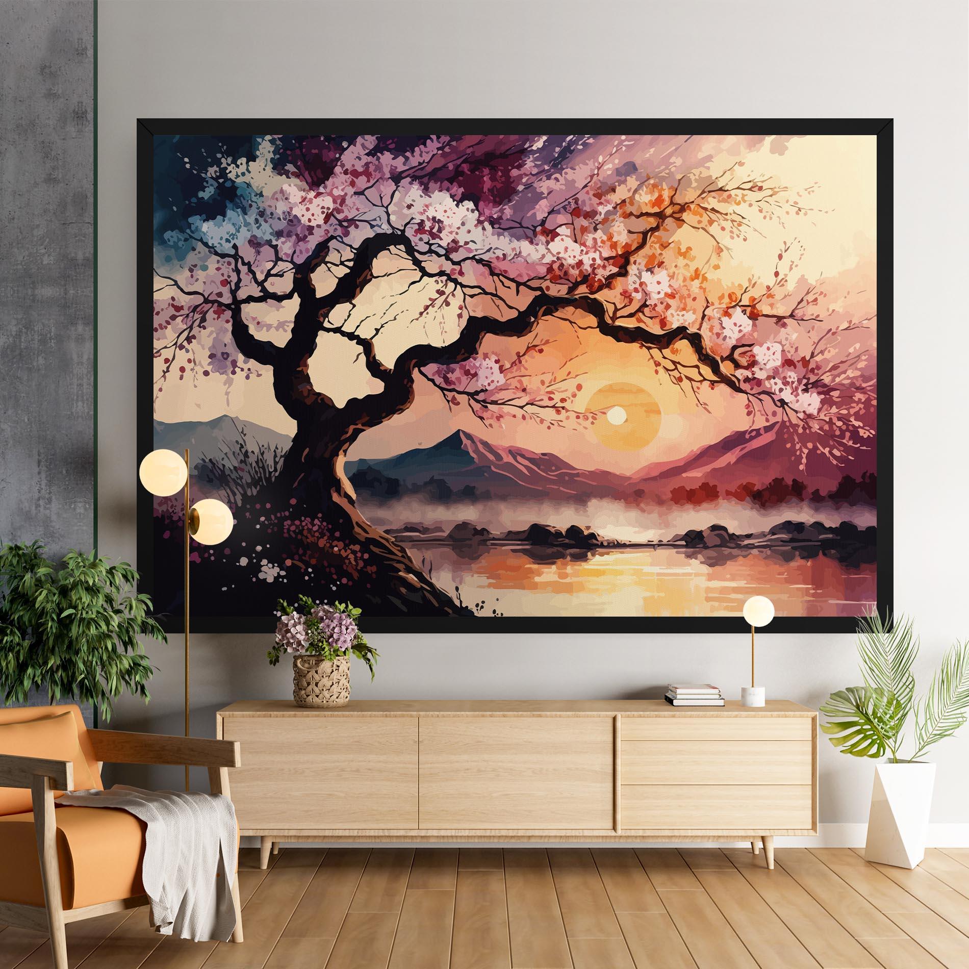 Obraz na Płótnie Pink Tree Nature mockup 9