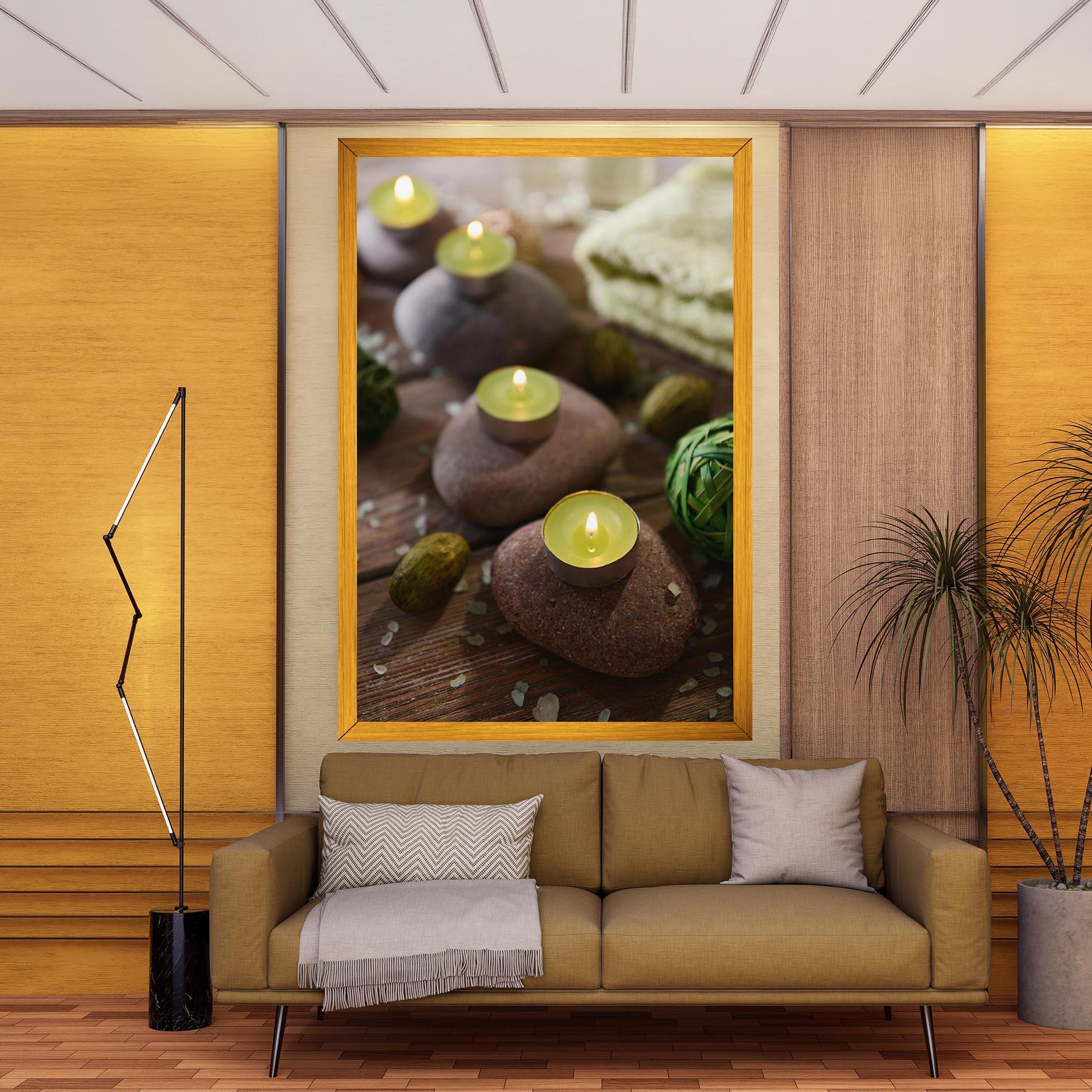 Obraz na Płótnie Green Candles Spa mockup 9