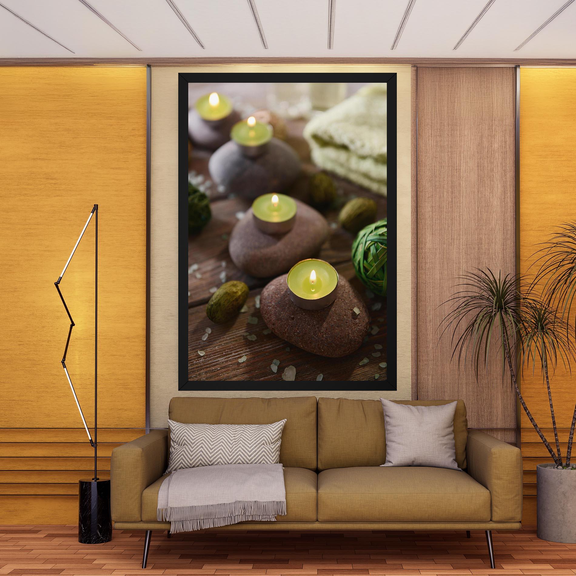 Obraz na Płótnie Green Candles Spa mockup 9