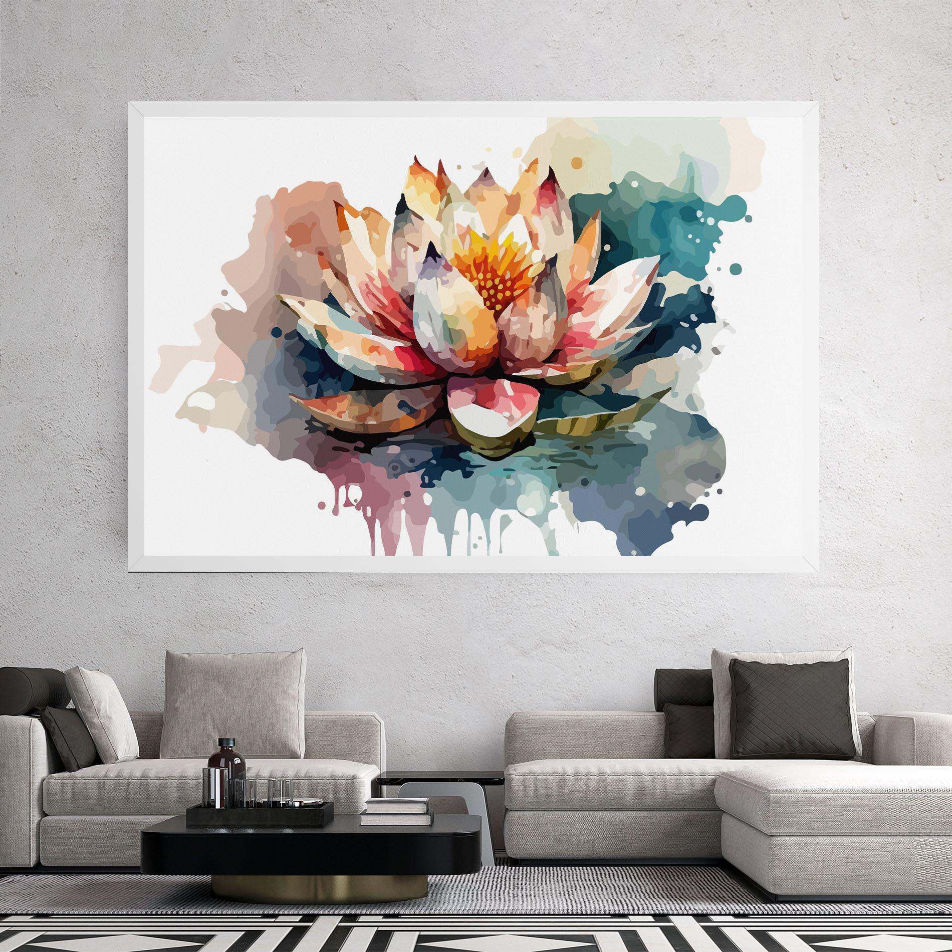 Obraz na Płótnie Colorful Lotus Art mockup 2