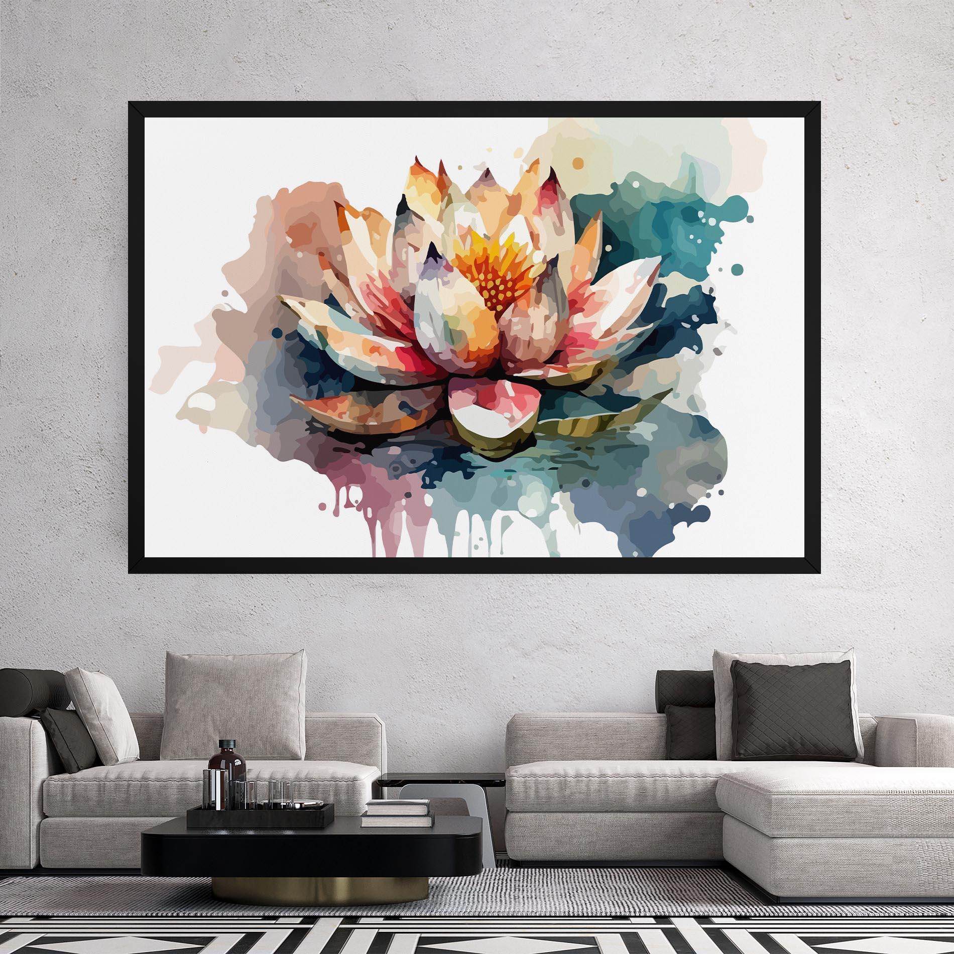 Obraz na Płótnie Colorful Lotus Art mockup 2