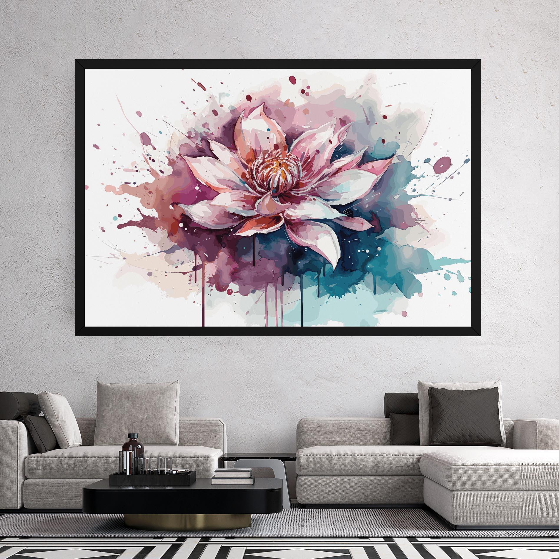 Obraz na Płótnie Pretty Pink Lotus Art mockup 2