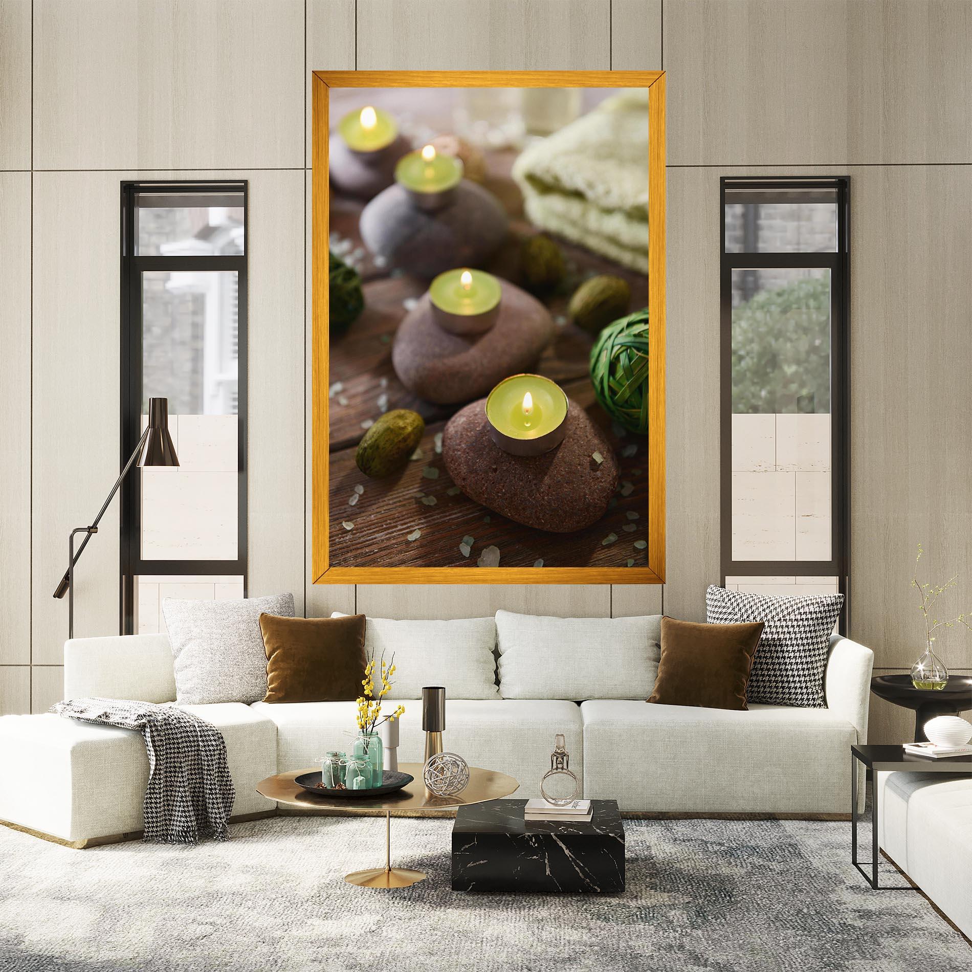 Obraz na Płótnie Green Candles Spa mockup 2