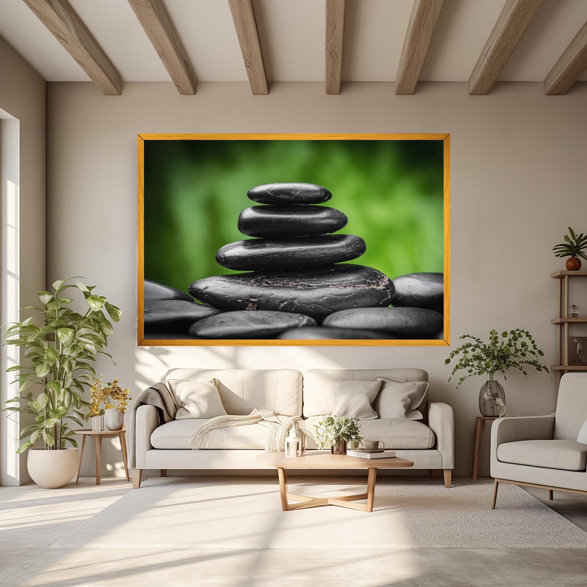Obraz na Płótnie Black Stone Meditation mockup 6