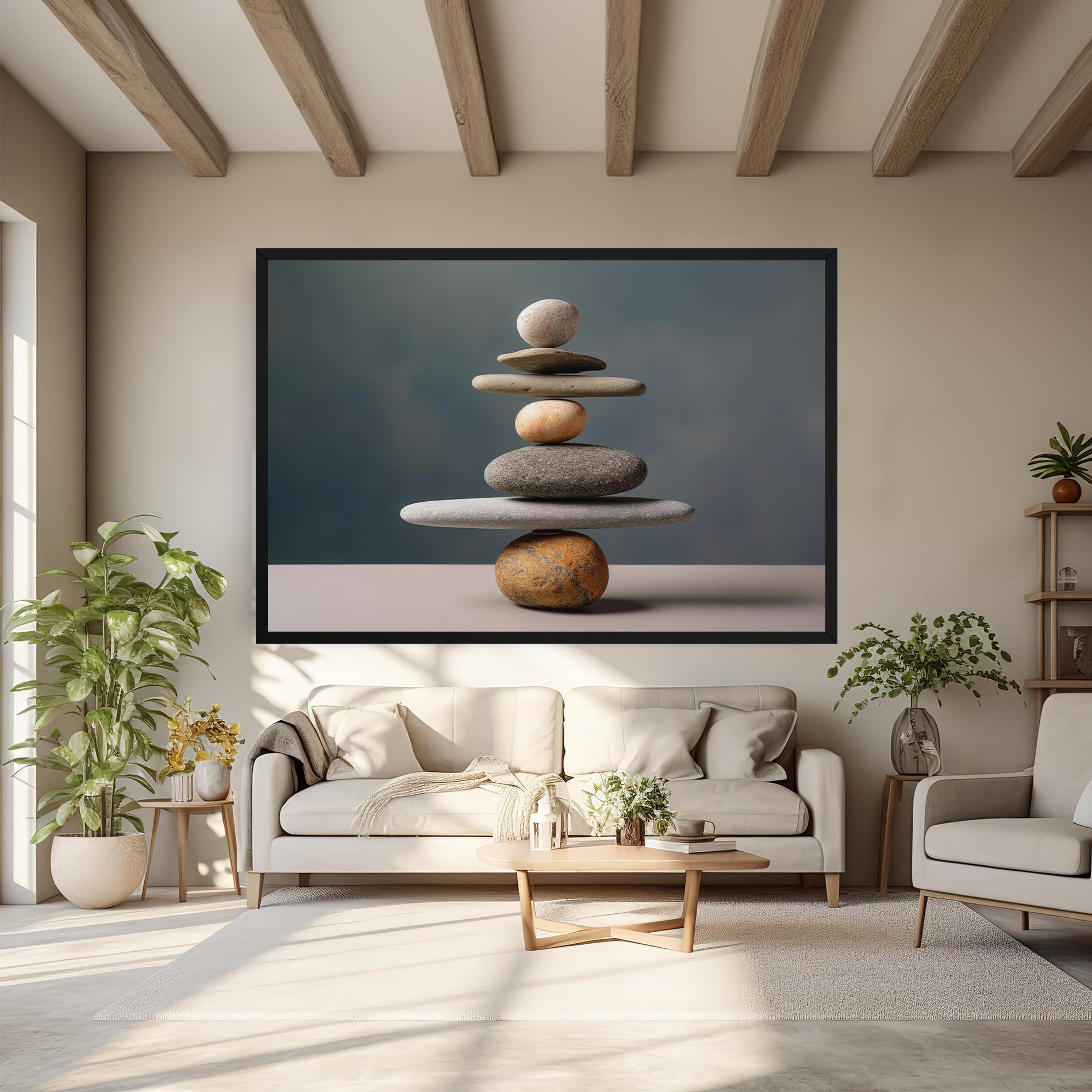 Obraz na Płótnie Balance Pebbles Pyramid mockup 6