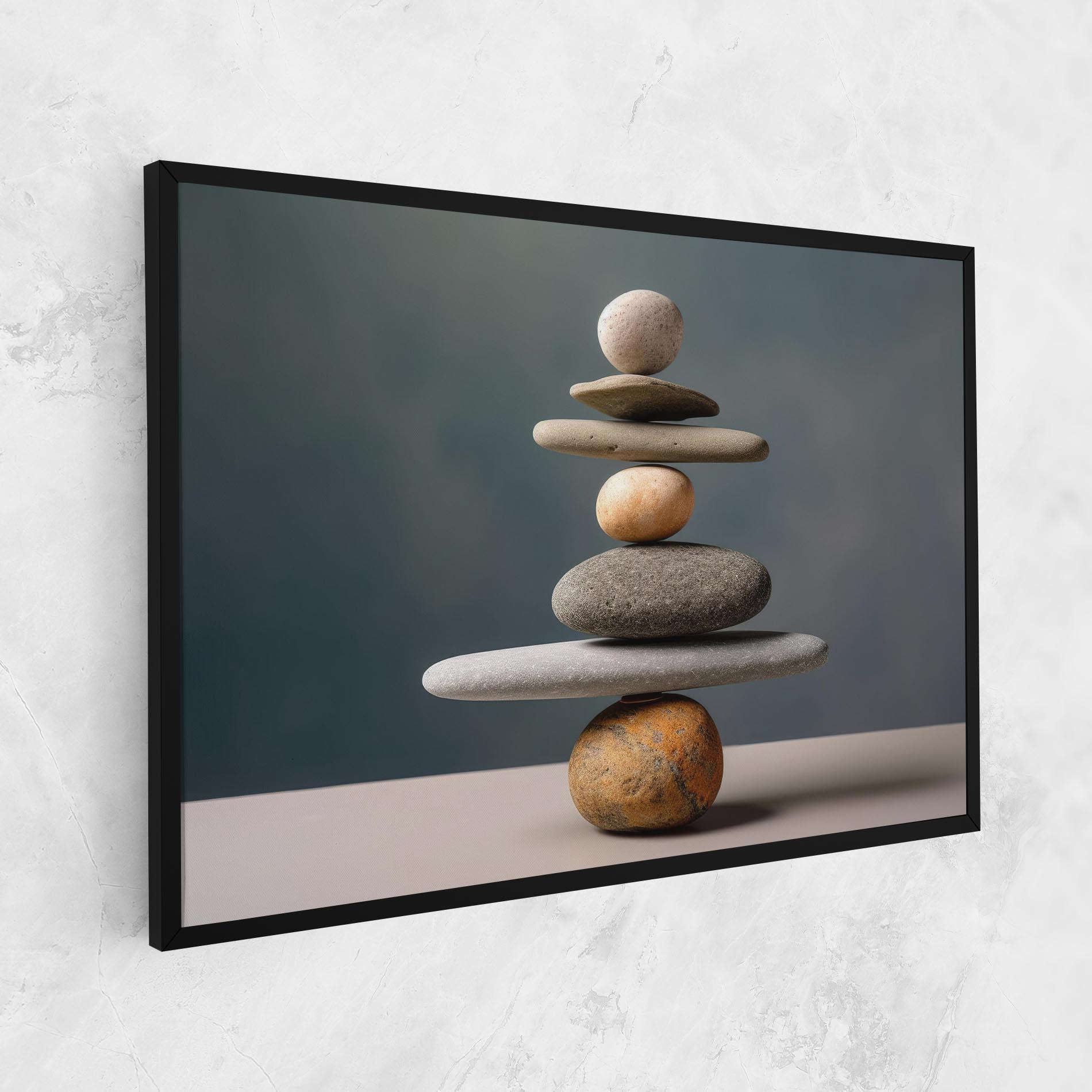 Obraz na Płótnie Balance Pebbles Pyramid mockup 1