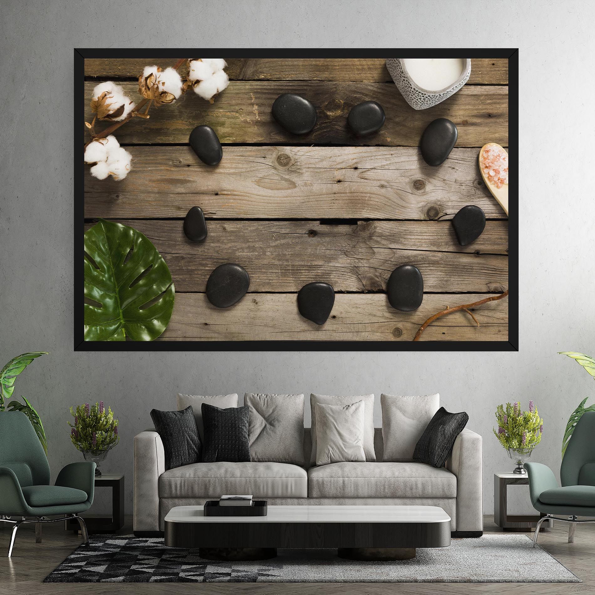 Cotton Flowers Stones mockup 7