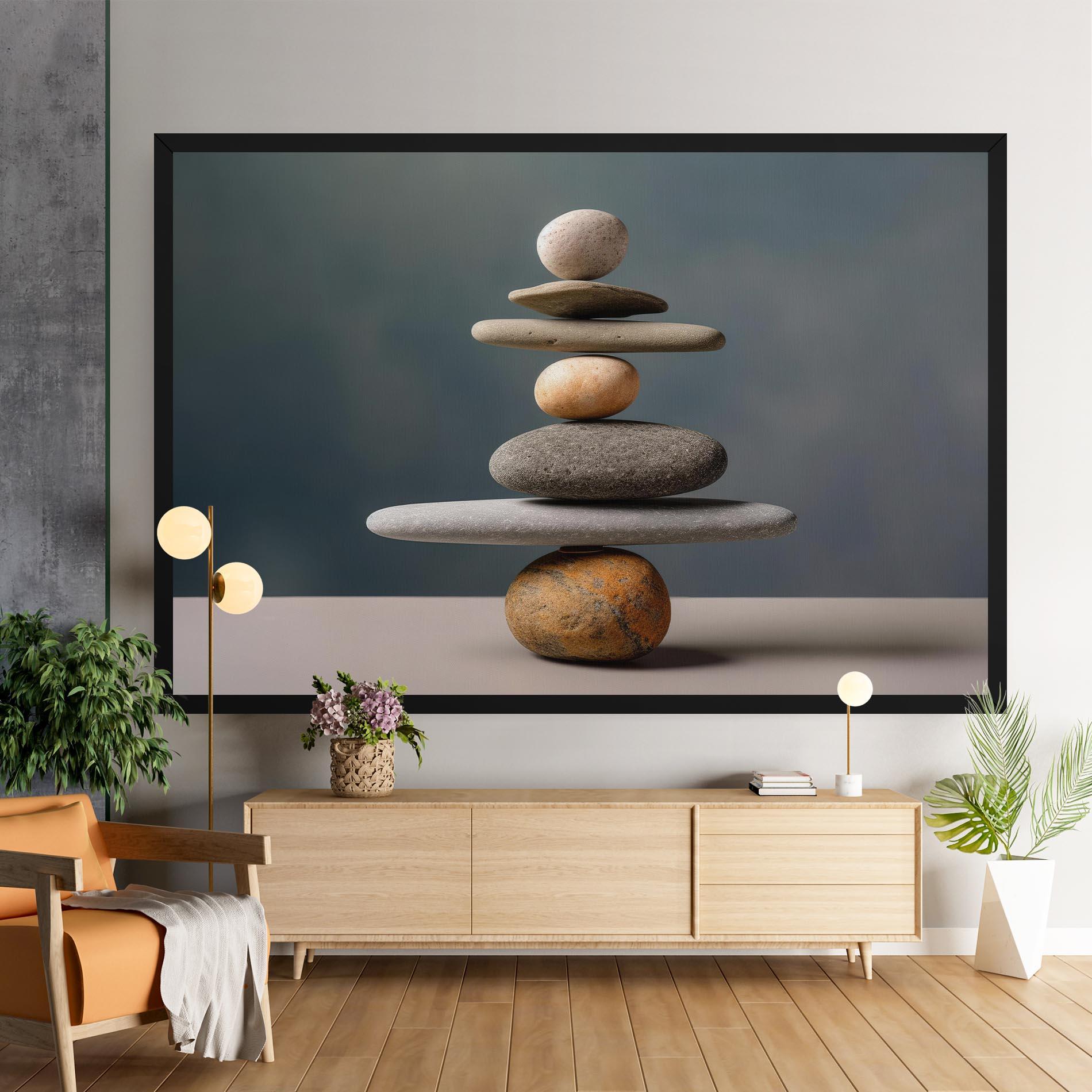Obraz na Płótnie Balance Pebbles Pyramid mockup 9