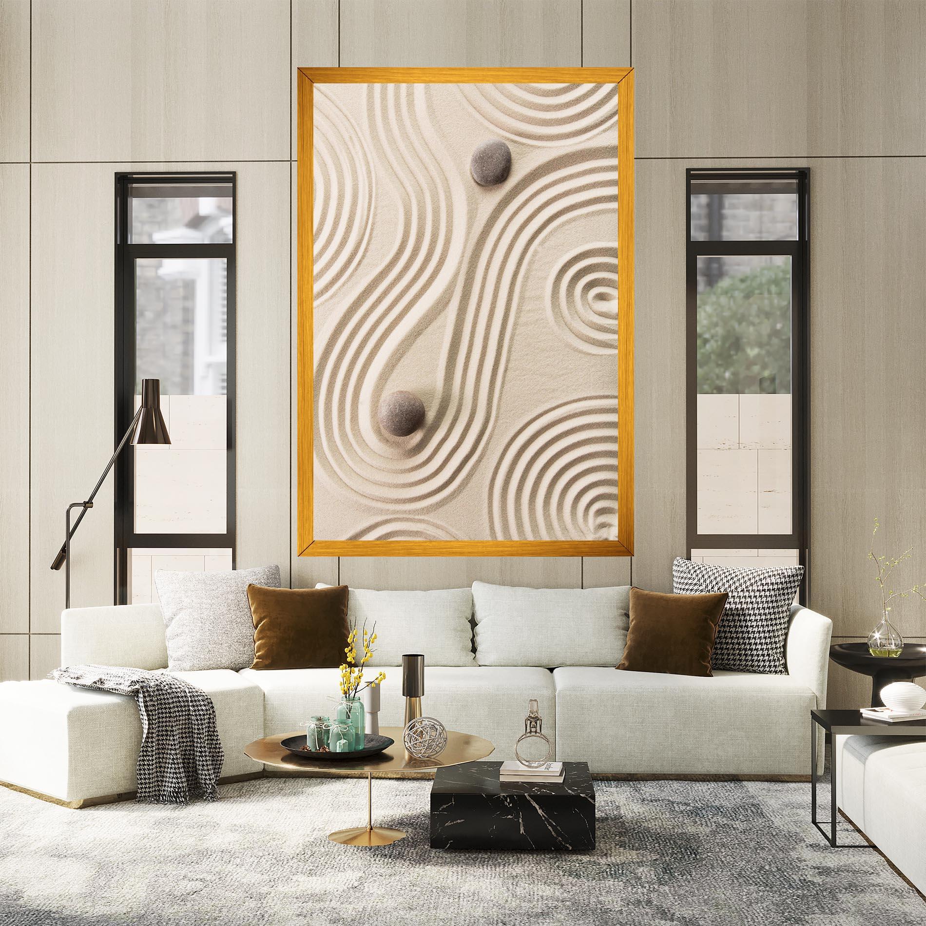 Obraz na Płótnie Cream Zen Stones mockup 2