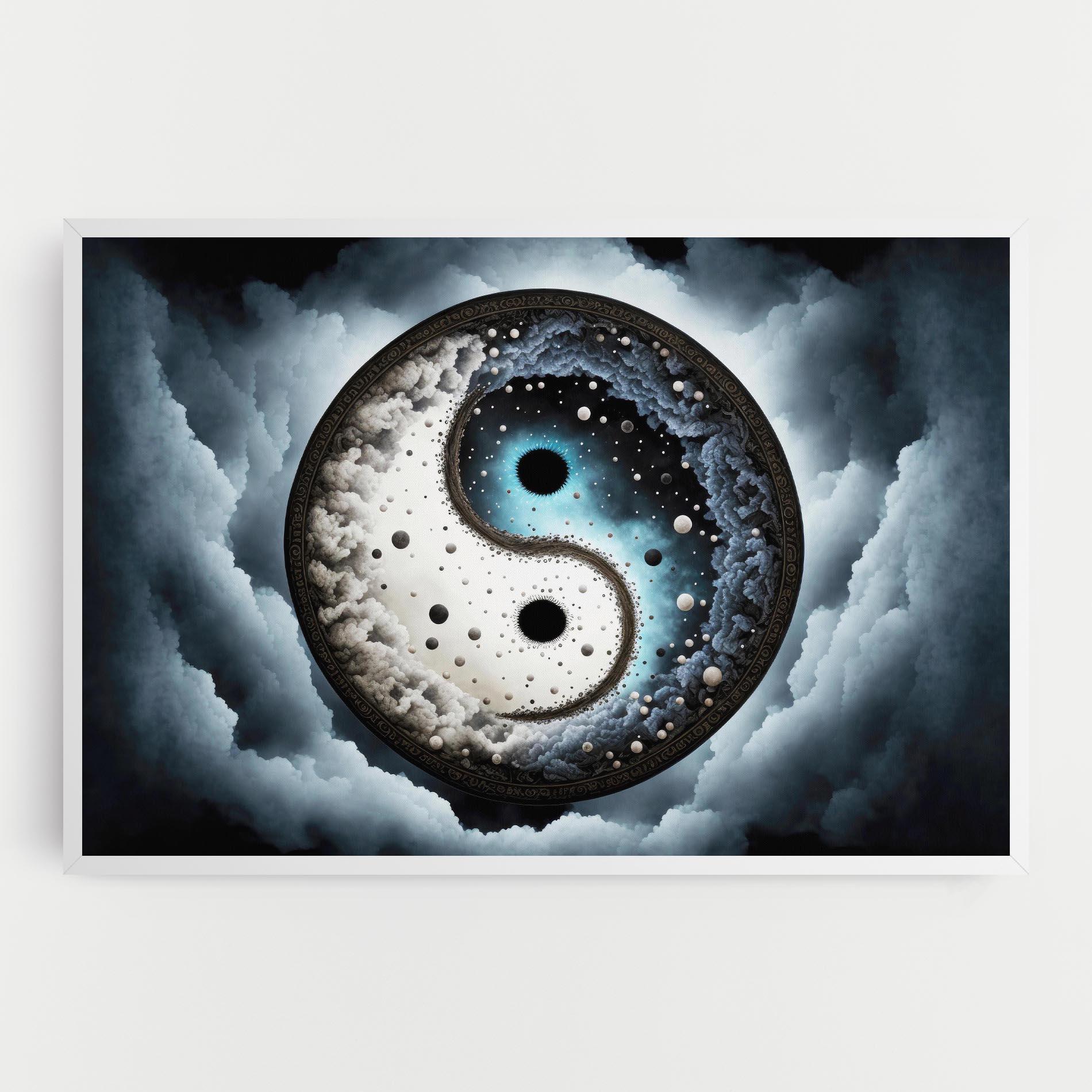 Obraz na Płótnie Black Blue Yinyang mockup 0
