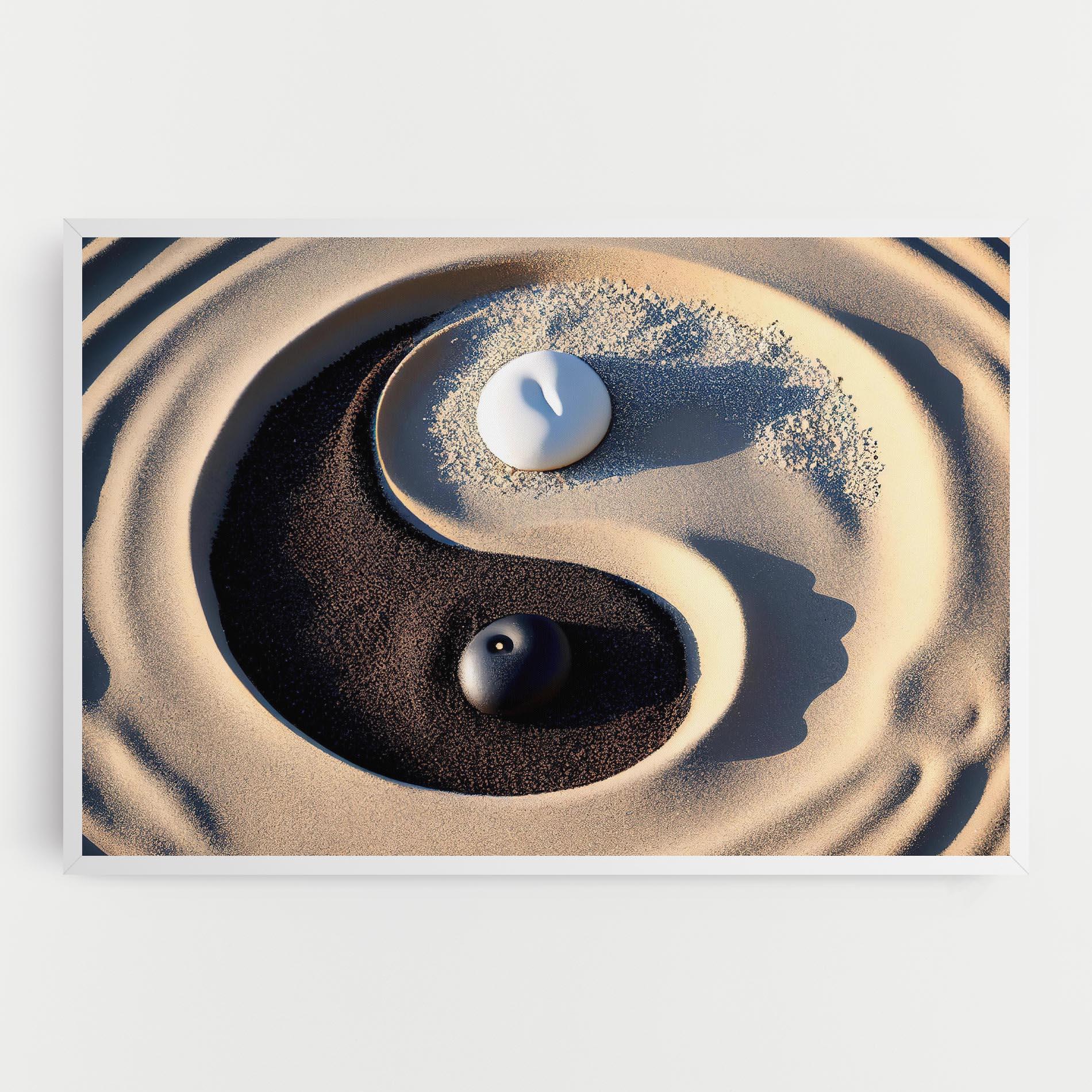 Obraz na Płótnie Black Sand Yinyang mockup 0