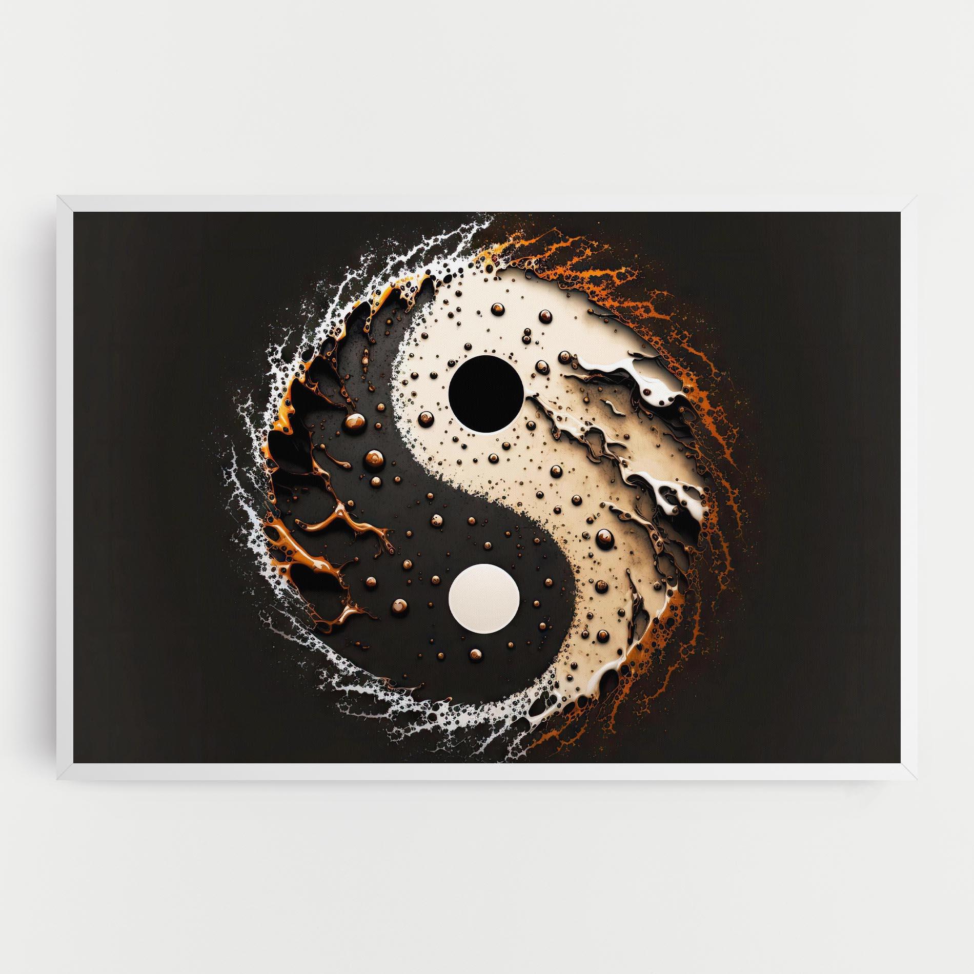 Obraz na Płótnie Brown Liquid Yinyang mockup 0