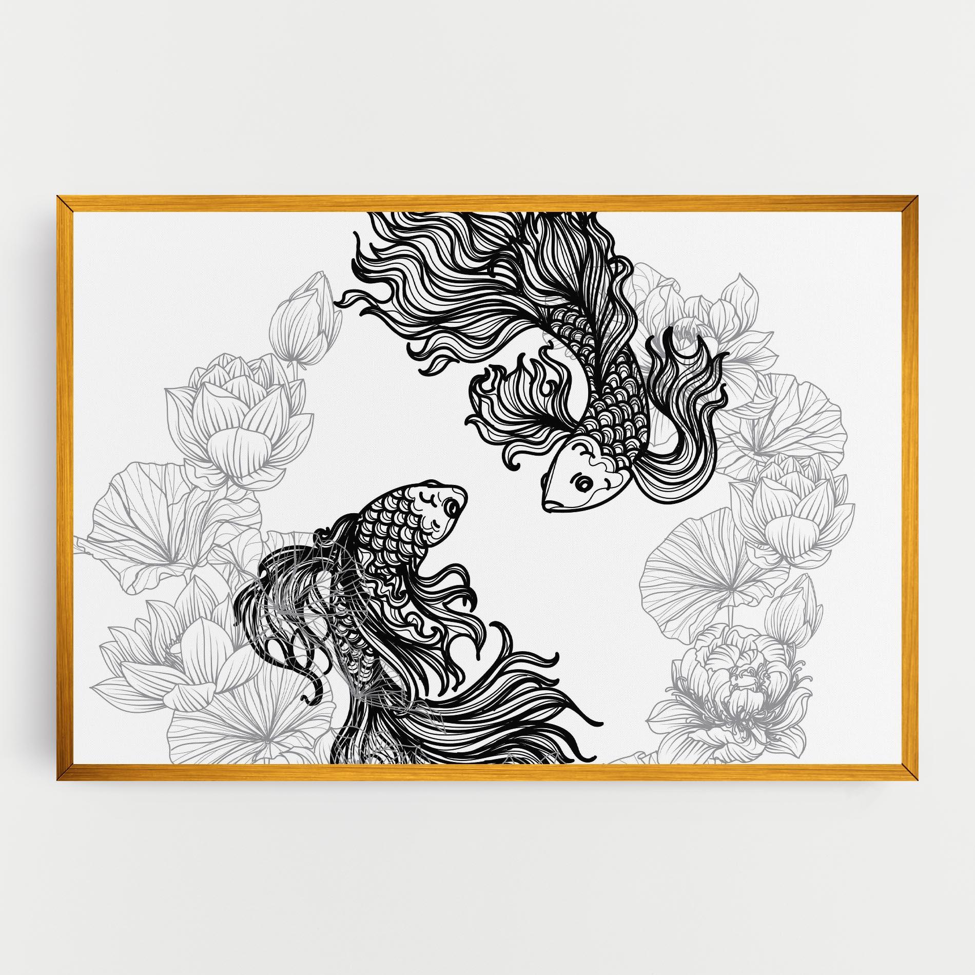 Obraz na Płótnie Fish Yinyang mockup 0