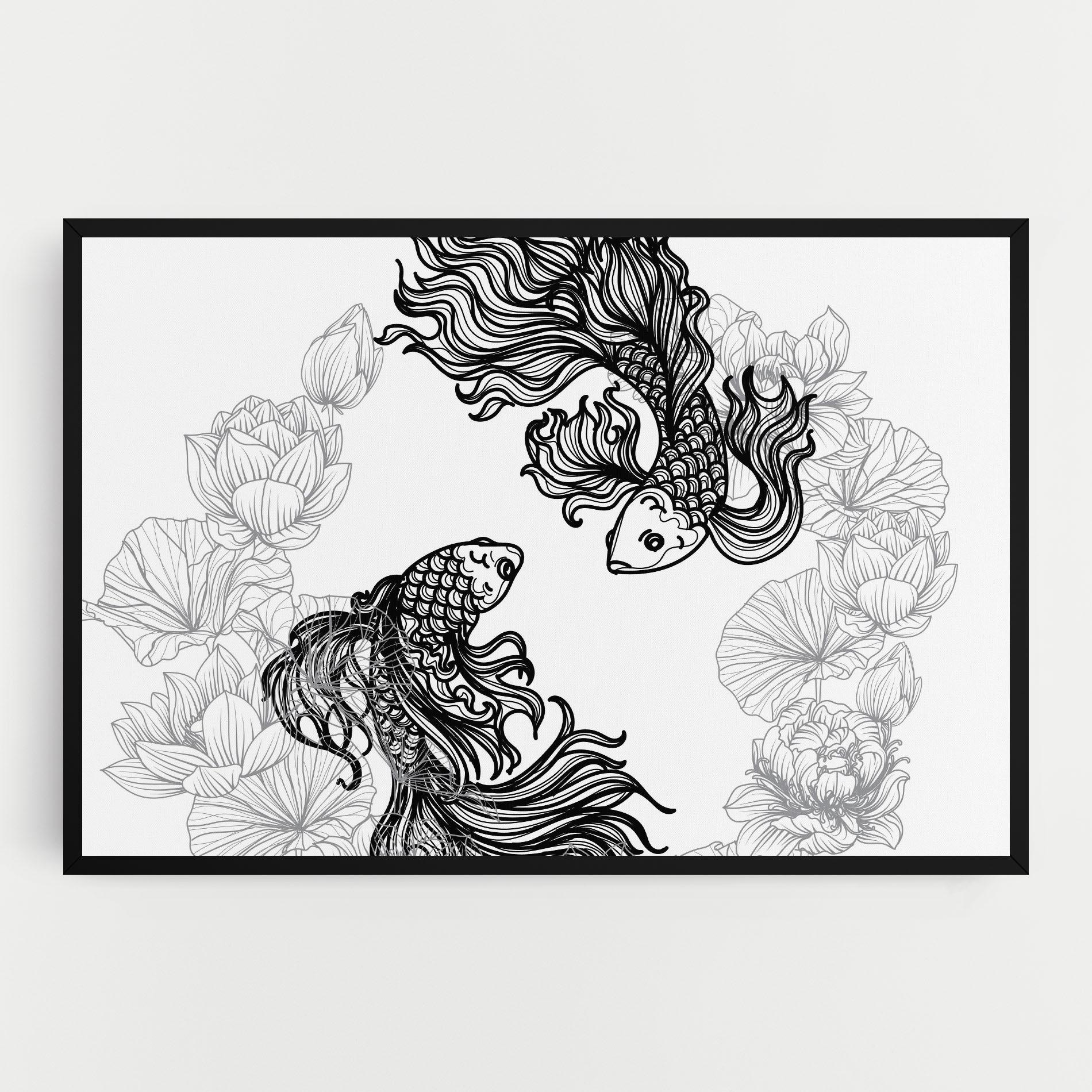 Obraz na Płótnie Fish Yinyang mockup 0