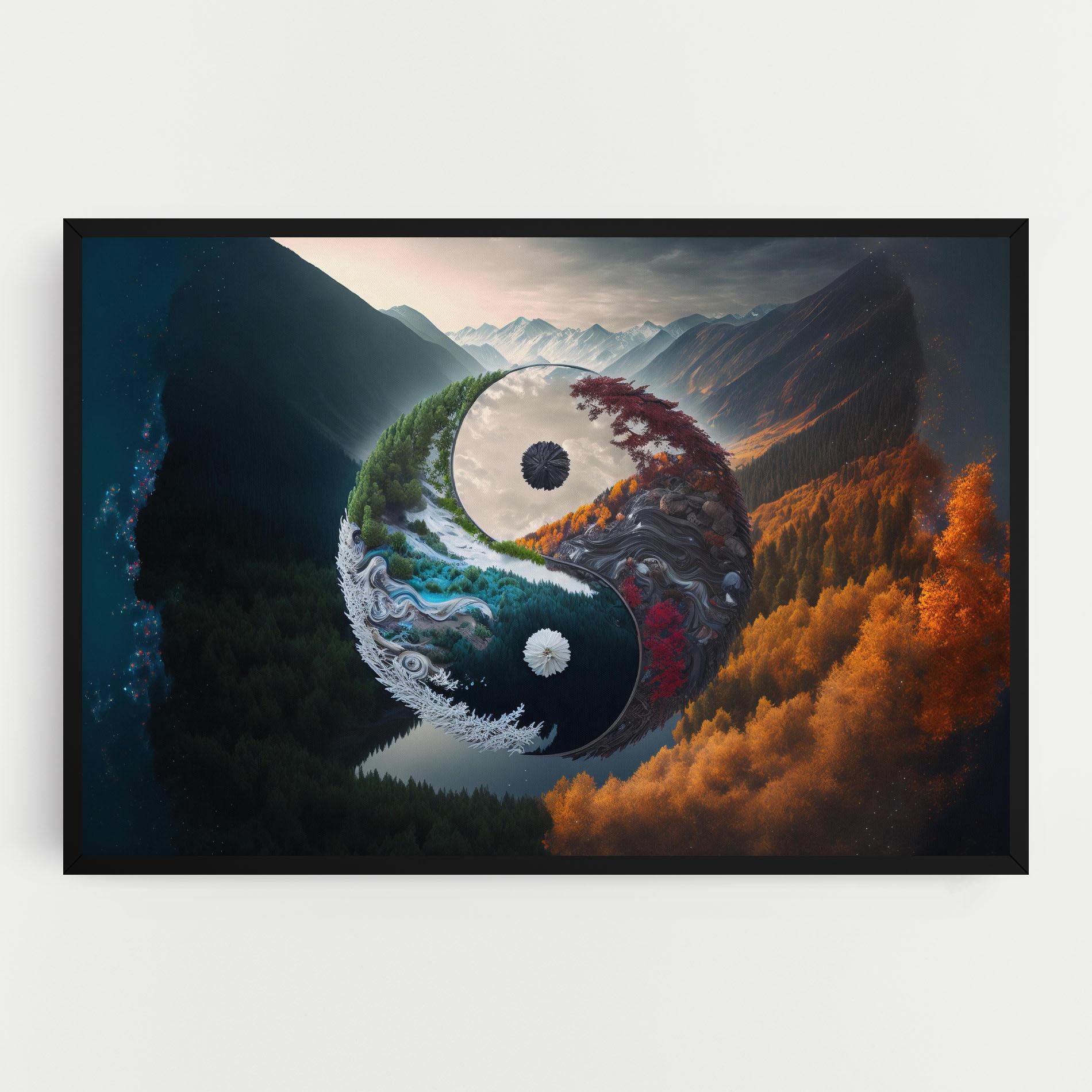 Obraz na Płótnie Mountain Yinyang mockup 0