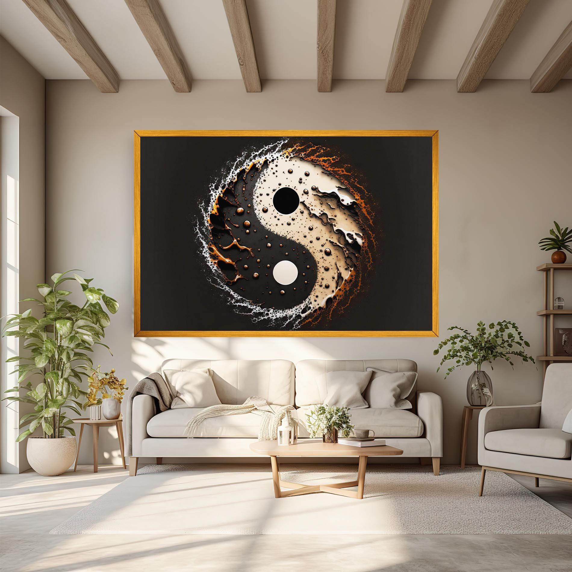 Obraz na Płótnie Brown Liquid Yinyang mockup 6