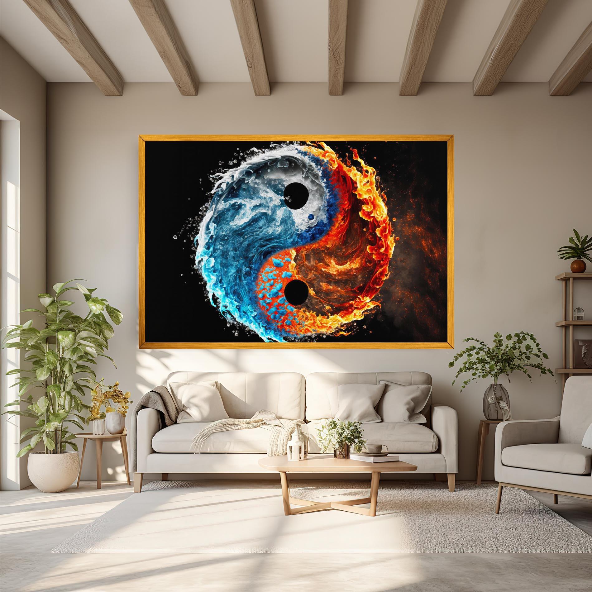 Obraz na Płótnie Fire Water Yin Yang mockup 6