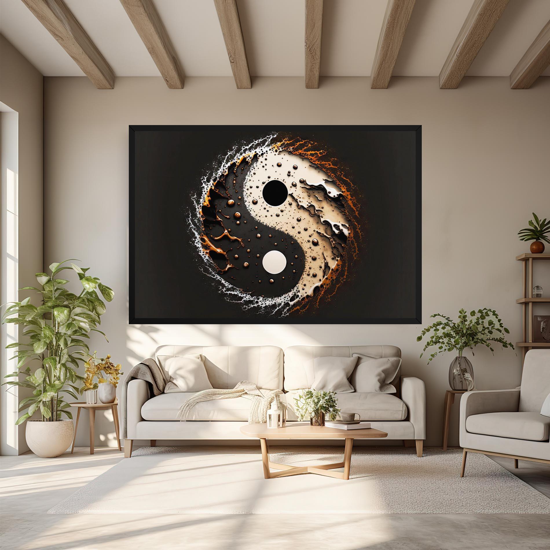 Obraz na Płótnie Brown Liquid Yinyang mockup 6